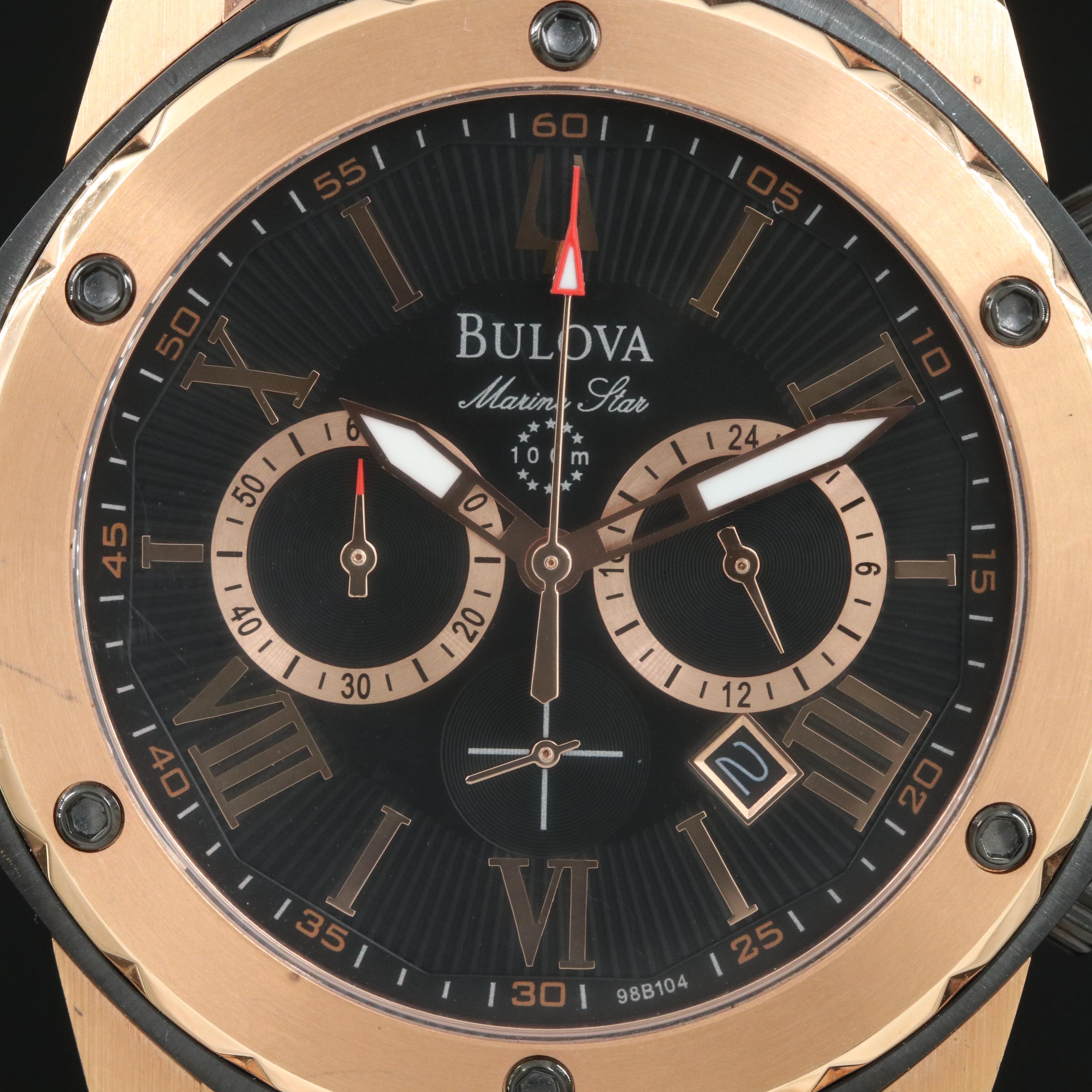 Bulova Marine Star Stainless Steel 44MM Chronograph Date Watch