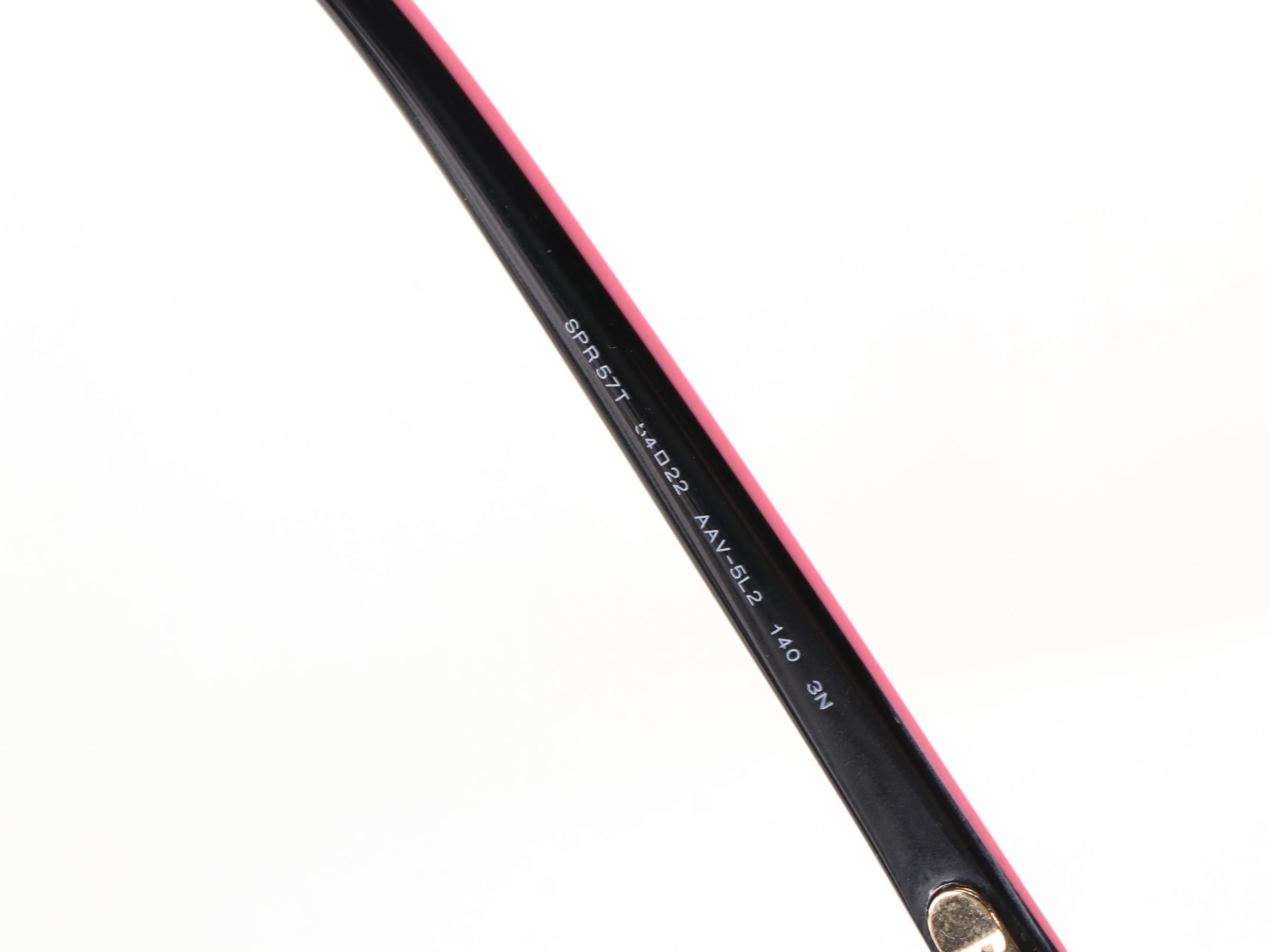 Prada SPR57T Round Sunglasses in Black and Pink with Case and Box