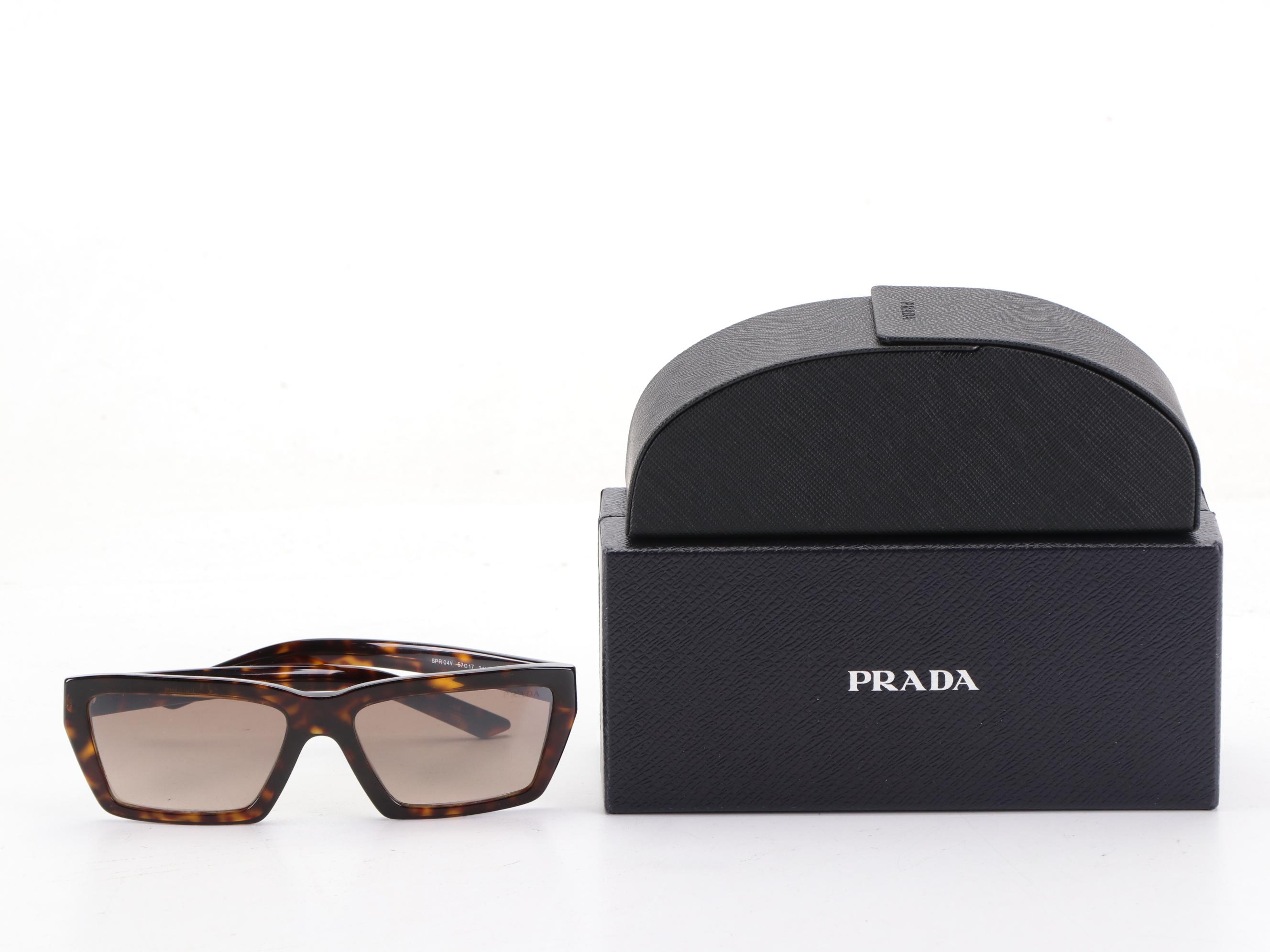 Prada SPR04V Rectangular Sunglasses with Case and Box