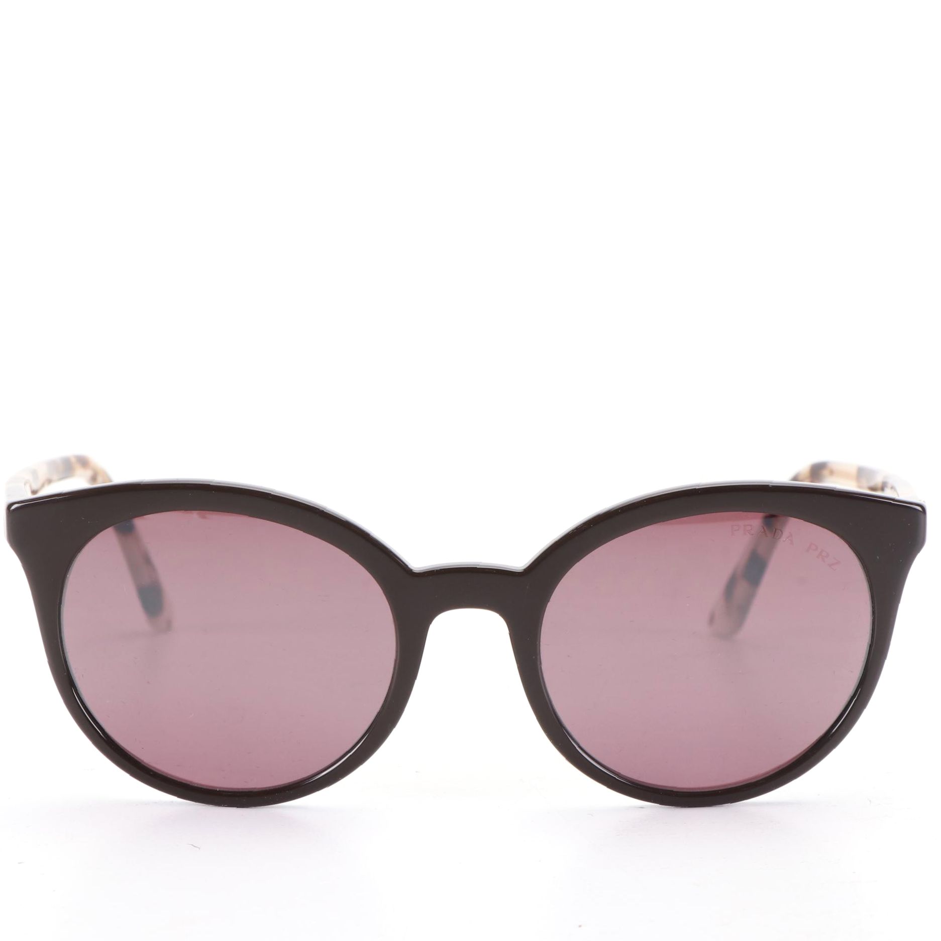 Prada SPR02X Round Polarized Sunglasses with Case and Box