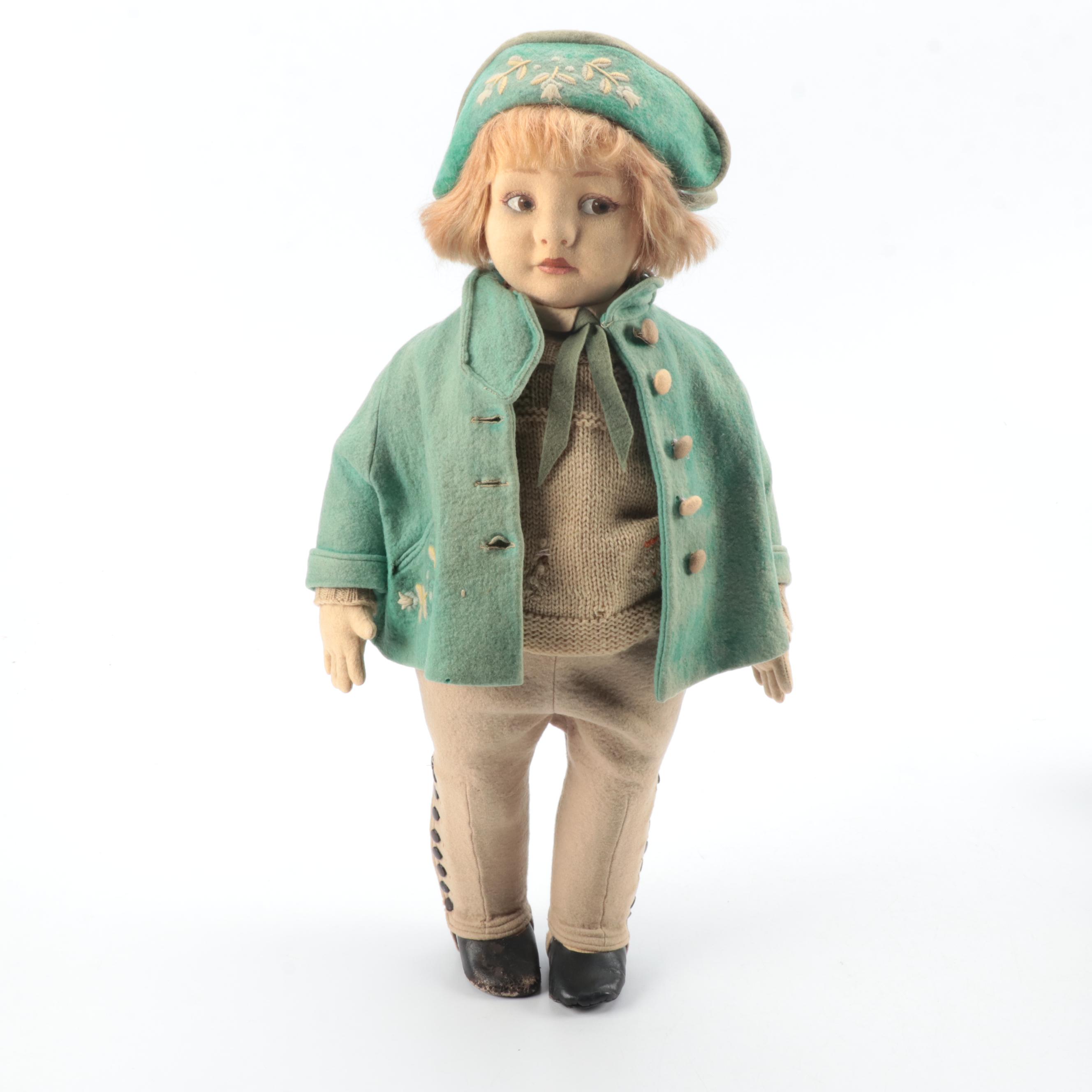 Lenci Italian Felted Wool Dolls, Mid-20th Century