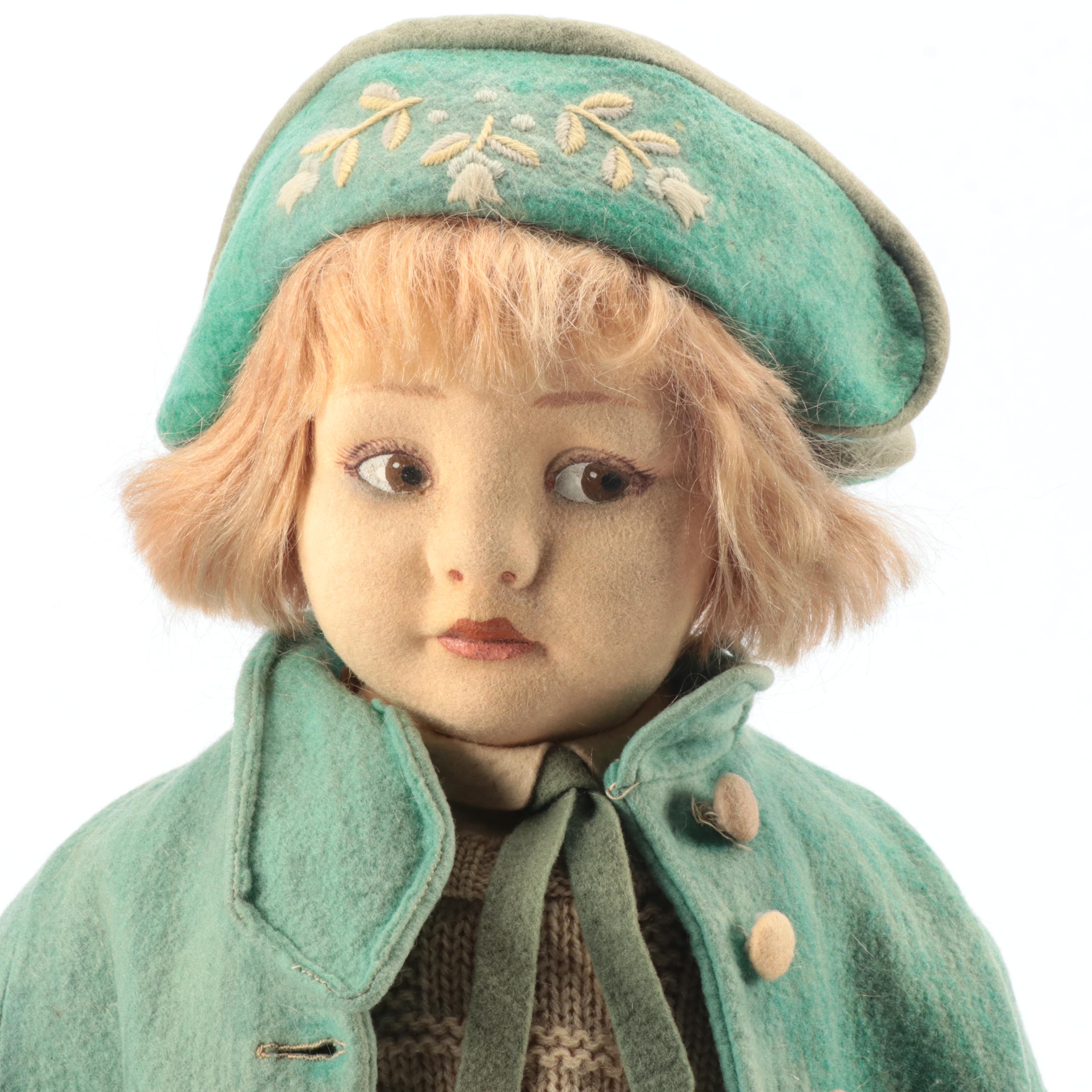 Lenci Italian Felted Wool Dolls, Mid-20th Century