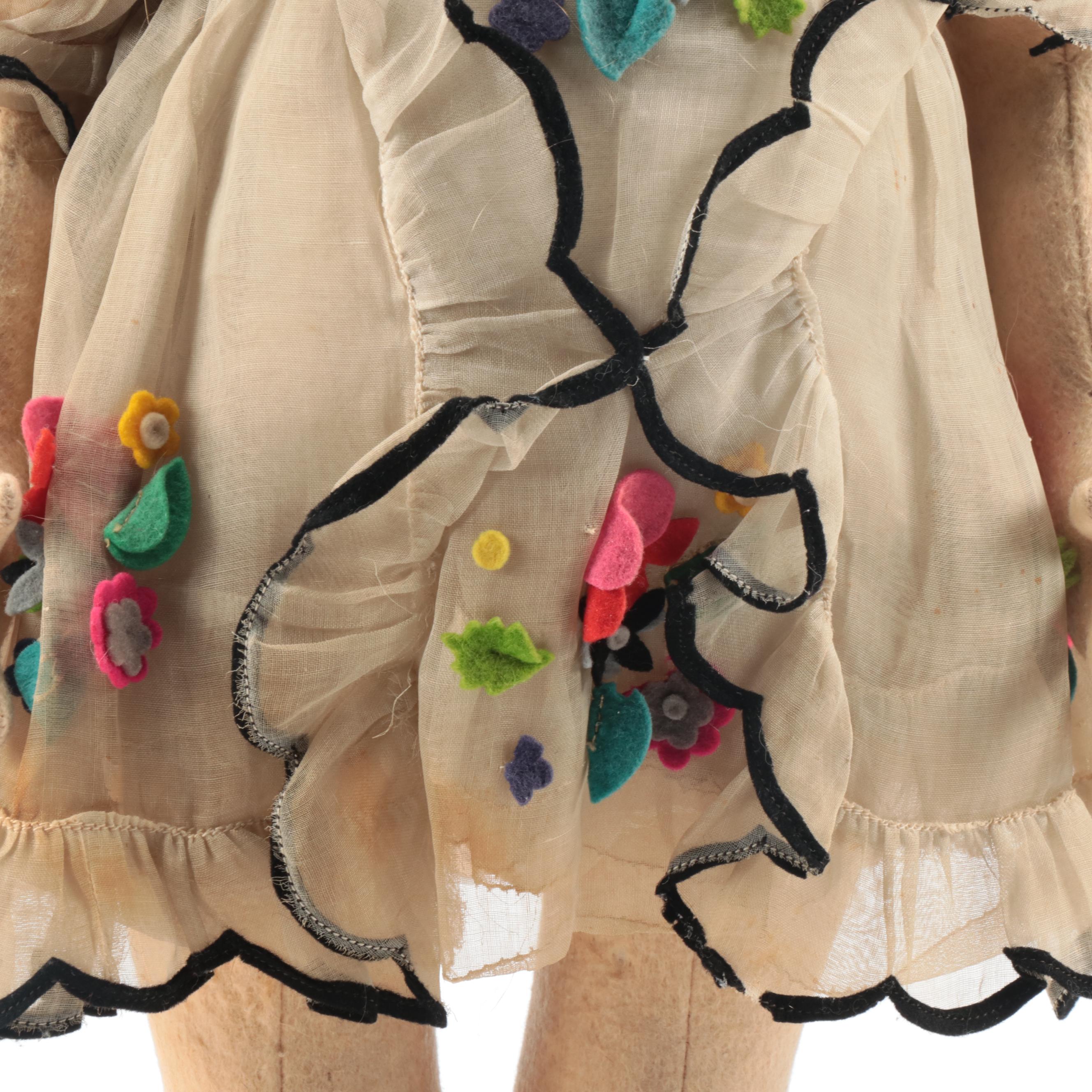 Lenci Italian Felted Wool Dolls, Mid-20th Century