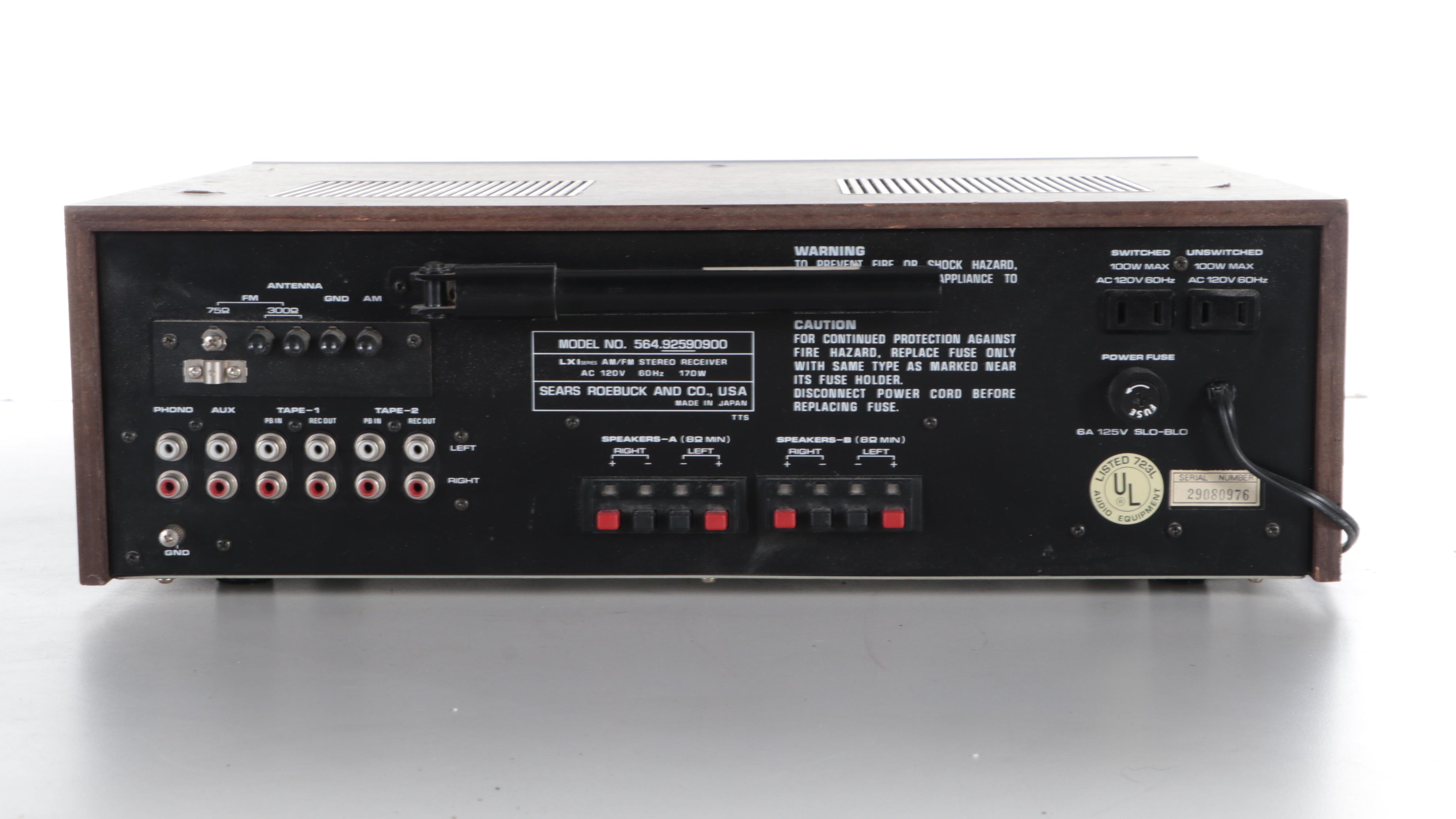 Sears LXI Series Receiver and 3 Way Speakers