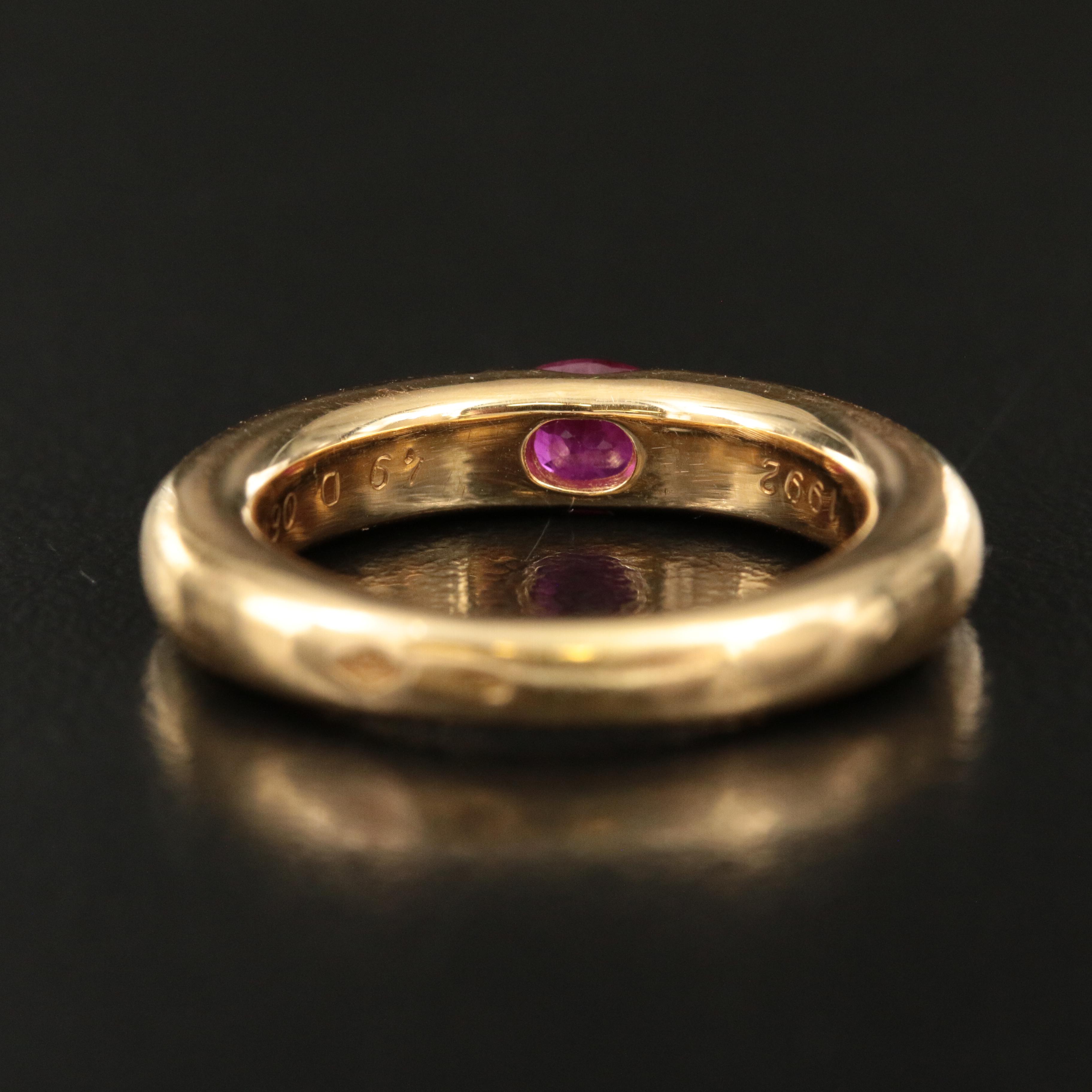 Circa 1992 Cartier "Ellipse" 18K and Ruby Ring