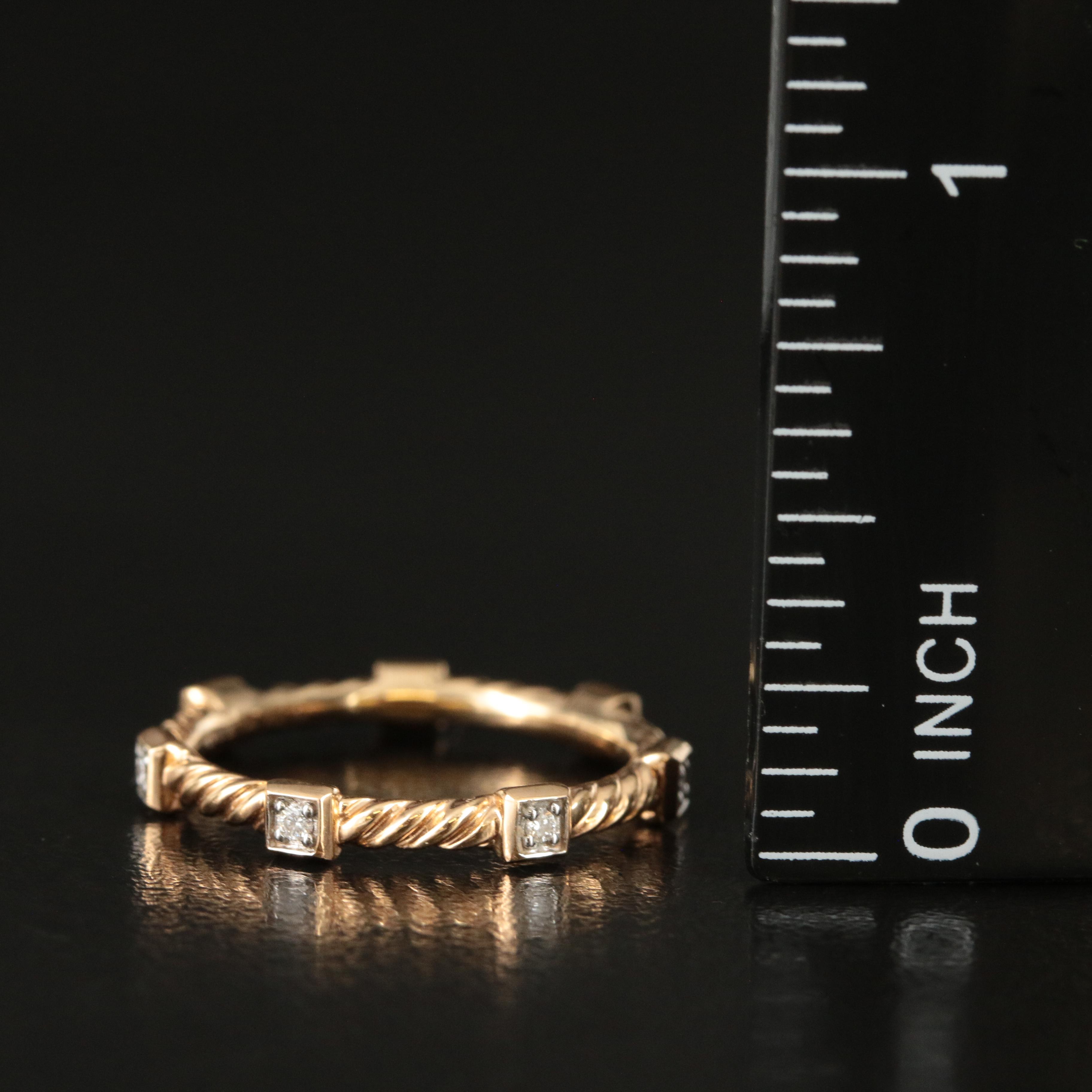 David Yurman "Cable Collectibles" 18K 0.07 CTW Diamond Stackable Ring