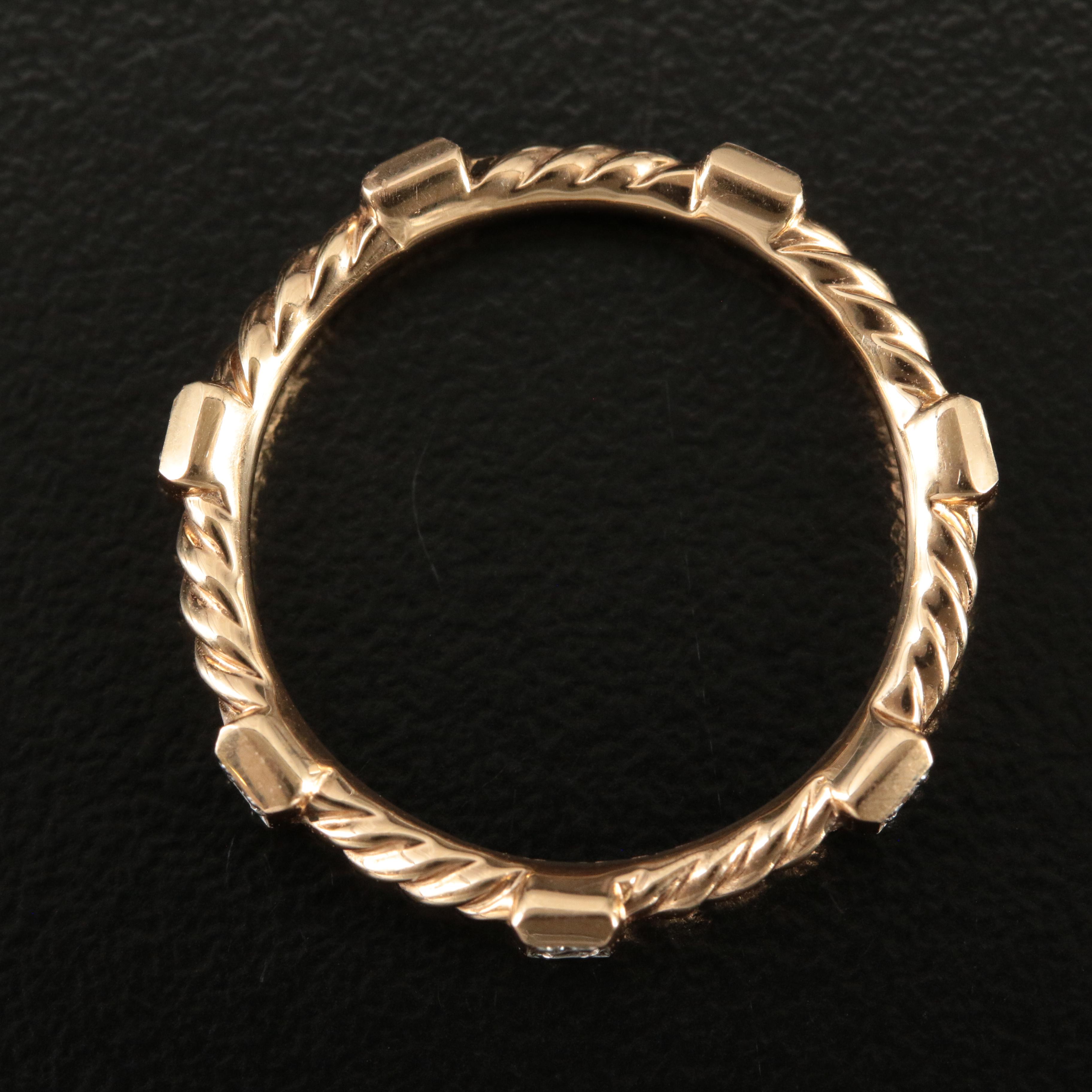 David Yurman "Cable Collectibles" 18K 0.07 CTW Diamond Stackable Ring