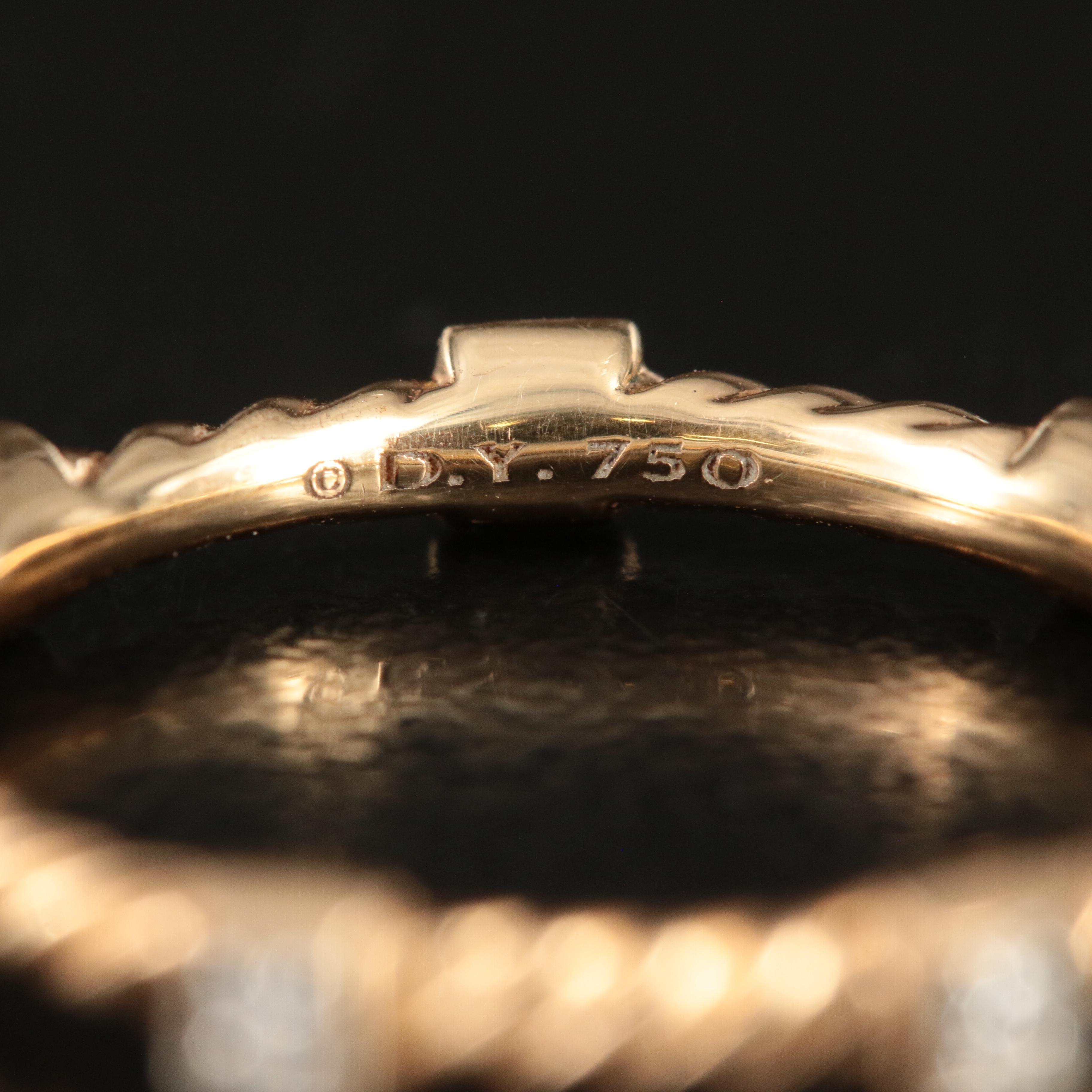 David Yurman "Cable Collectibles" 18K 0.07 CTW Diamond Stackable Ring