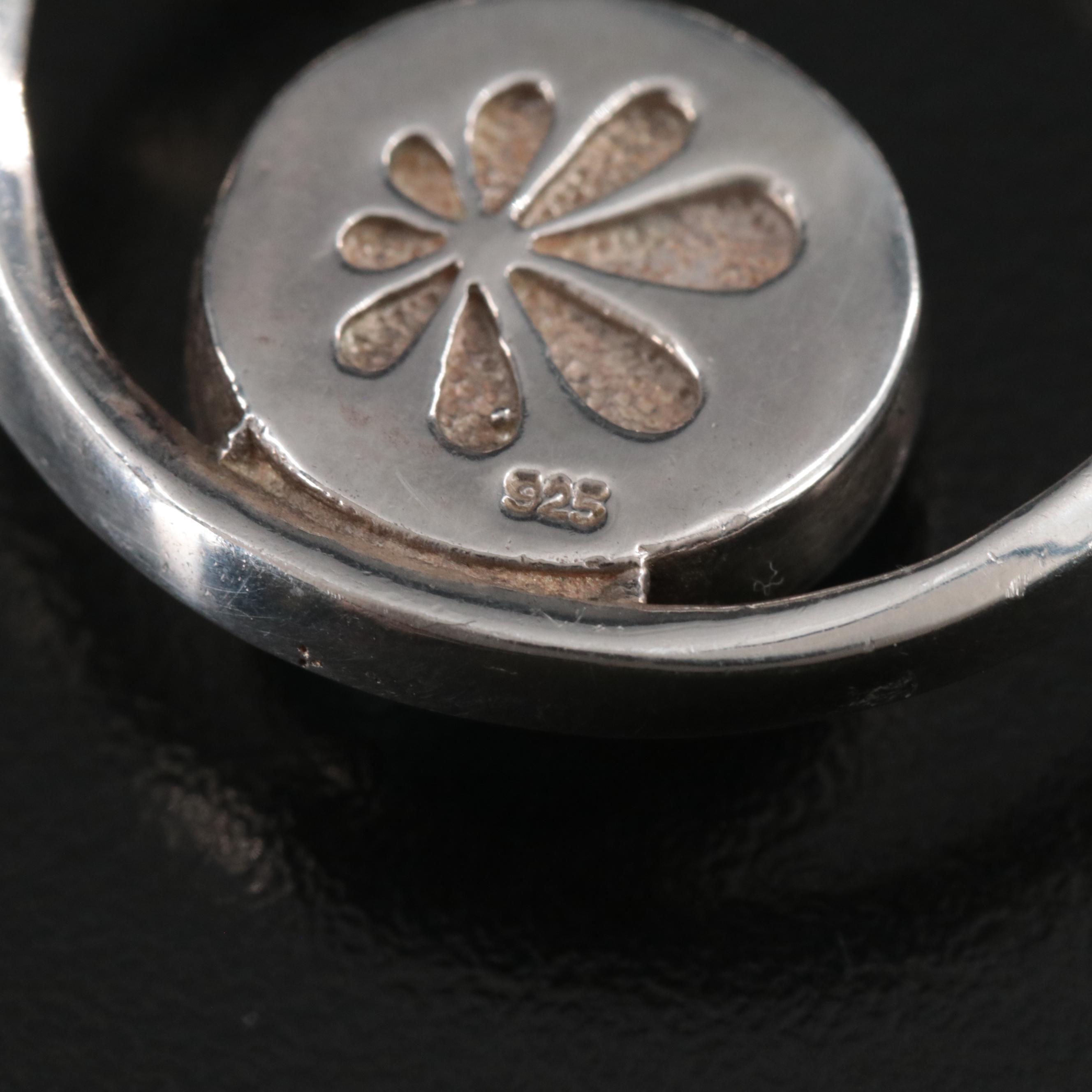 Sterling Larimar and White Topaz Pendant Necklace