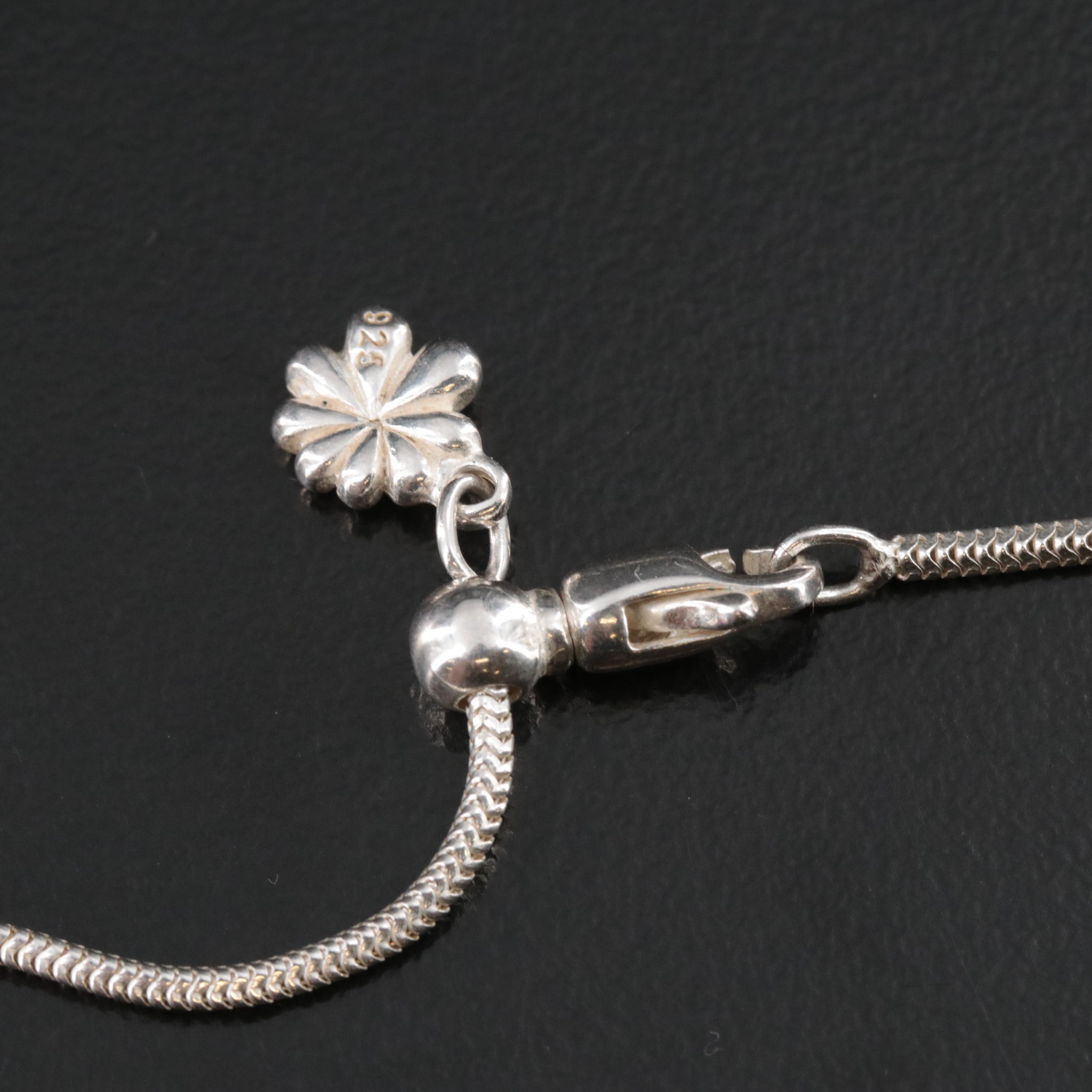 Sterling Larimar and White Topaz Pendant Necklace