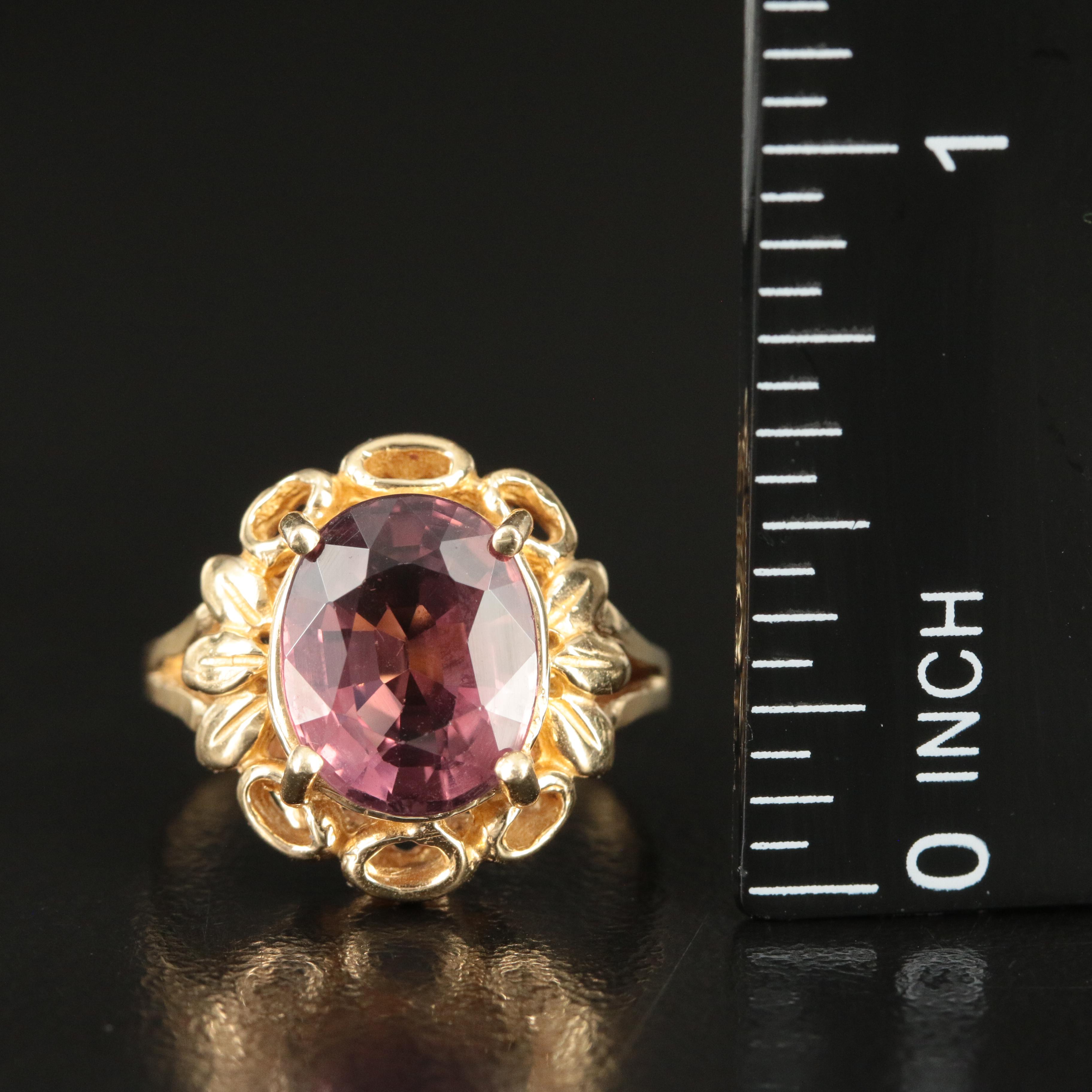 14K Pink Tourmaline Ring