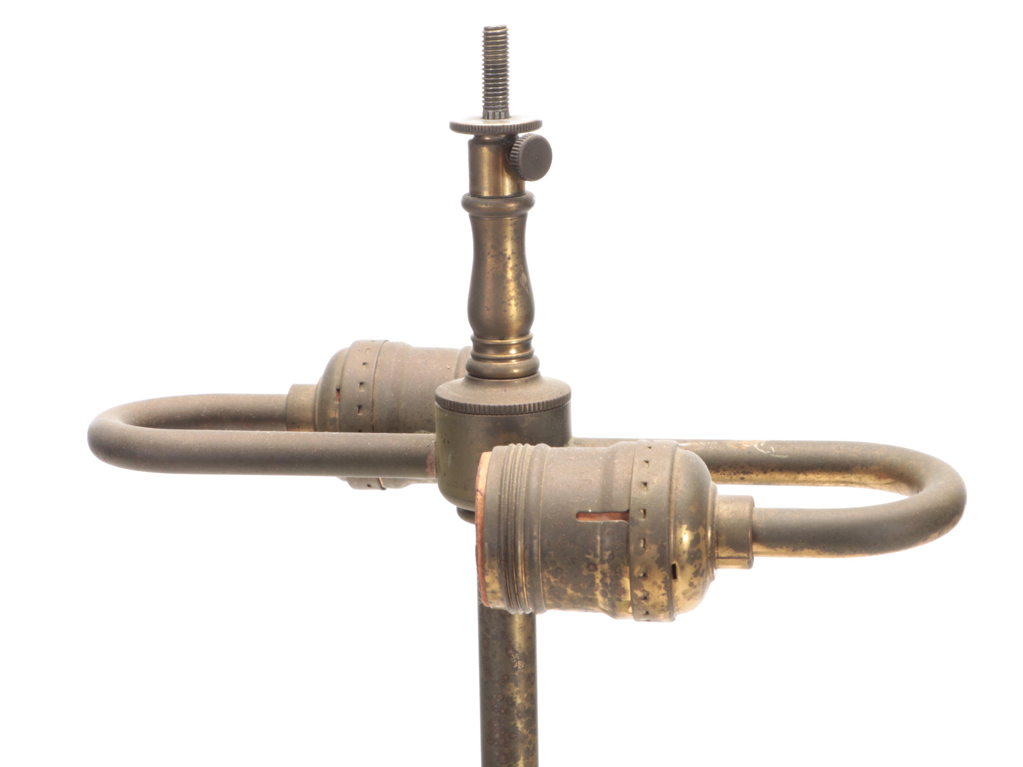 French Brass Military Helmet Table Lamp