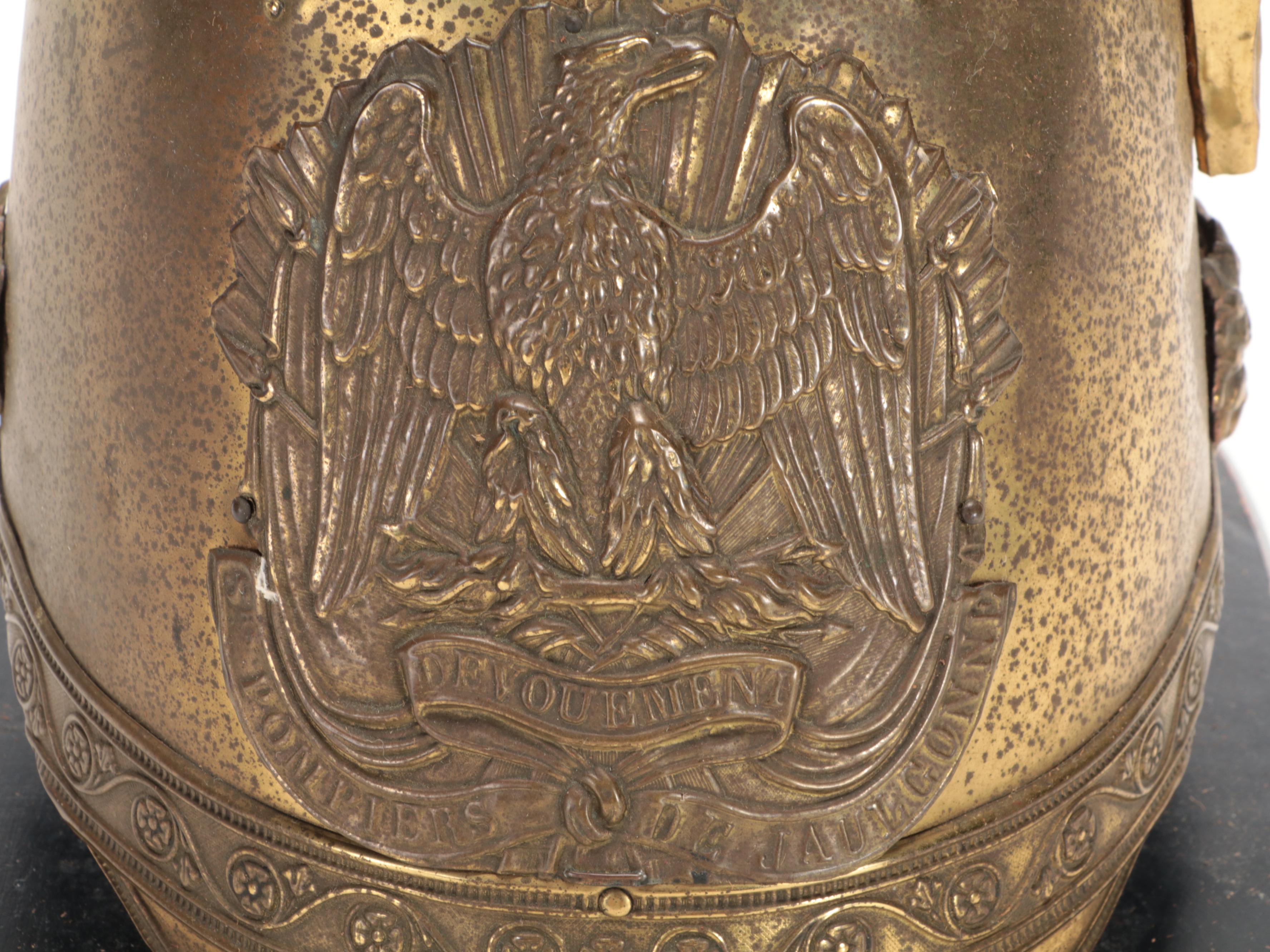 French Brass Military Helmet Table Lamp