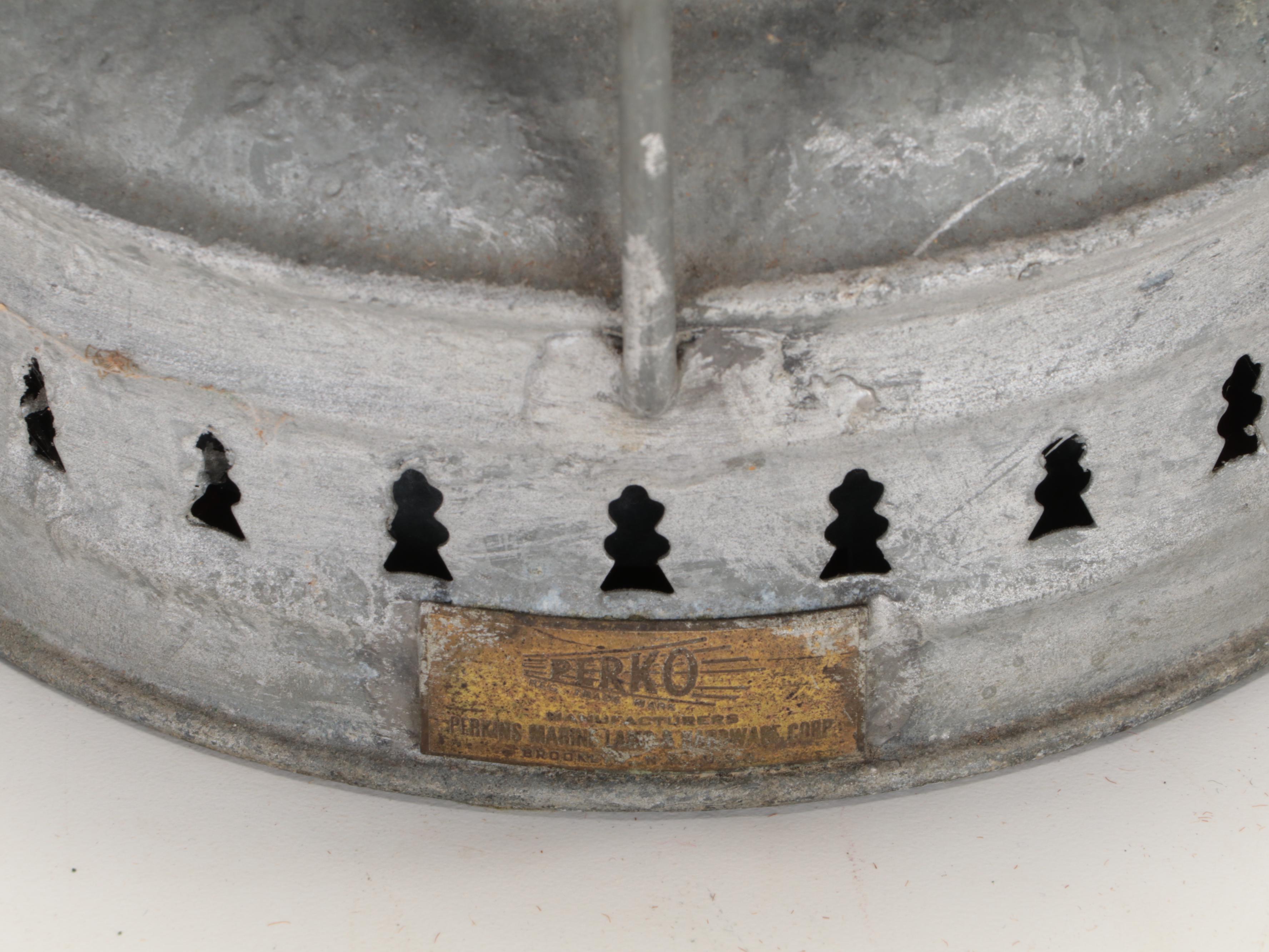 Perko Red Glass and Metal Converted Lantern Table Lamp, 20th Century