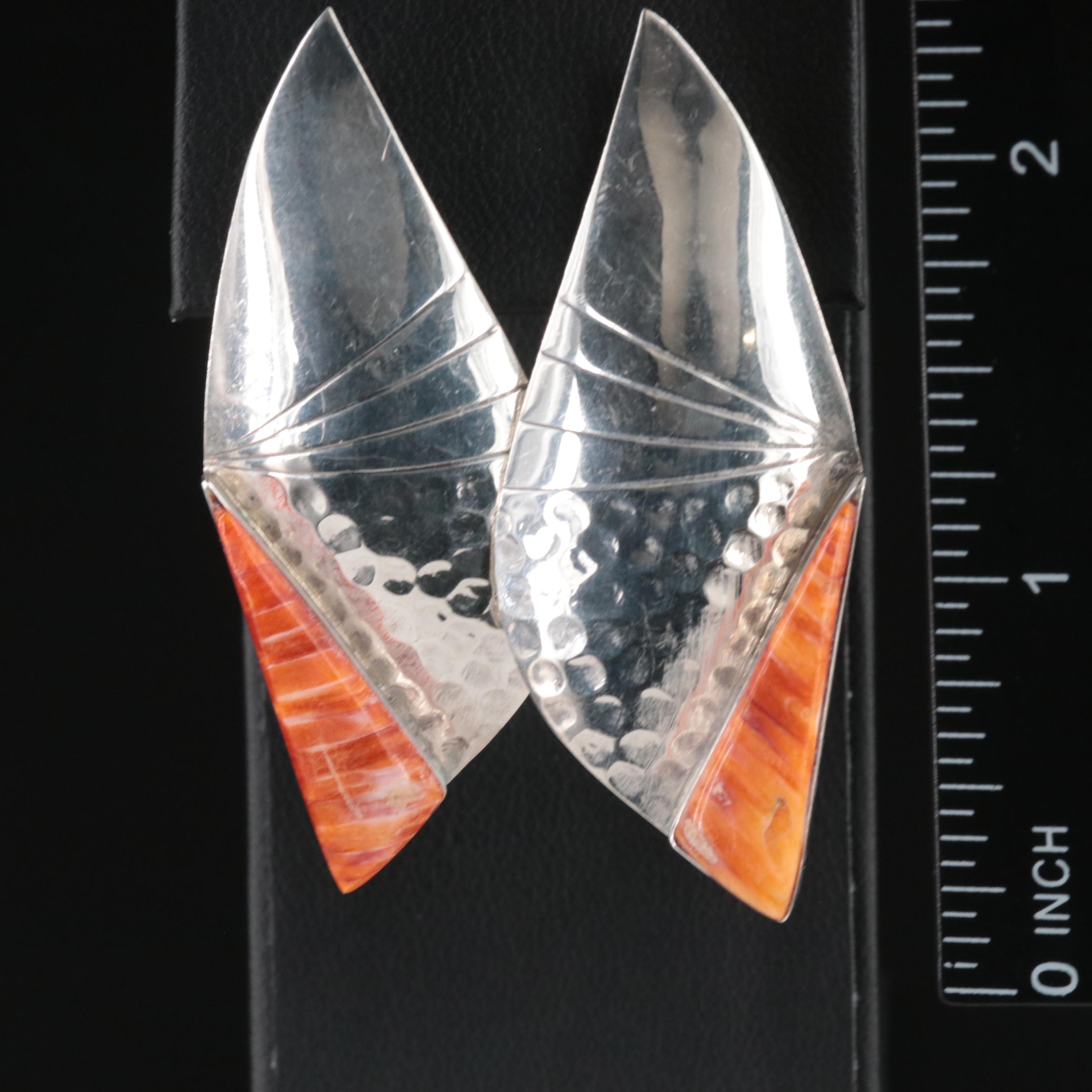 Southwestern Sterling Spiny Oyster Earrings