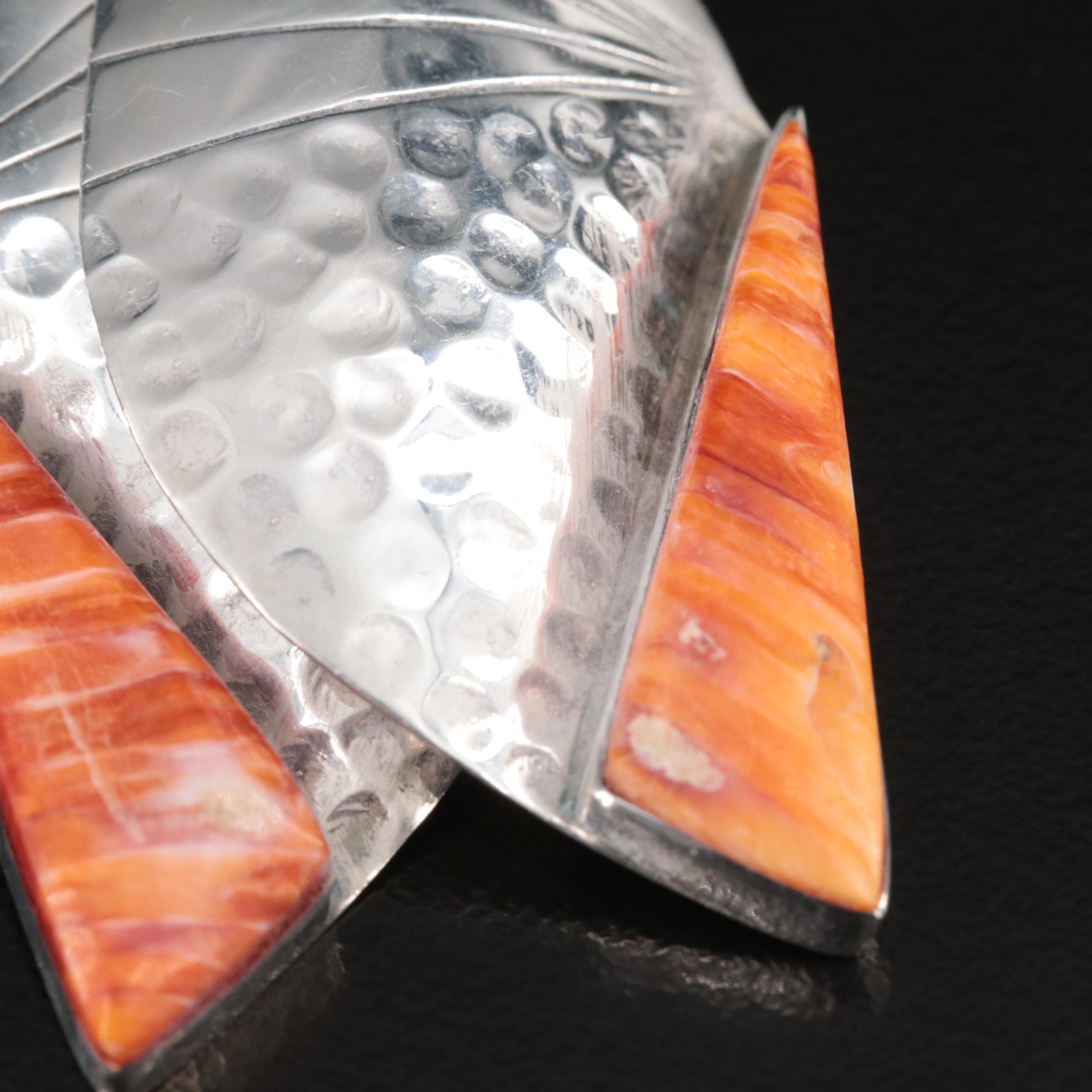 Southwestern Sterling Spiny Oyster Earrings