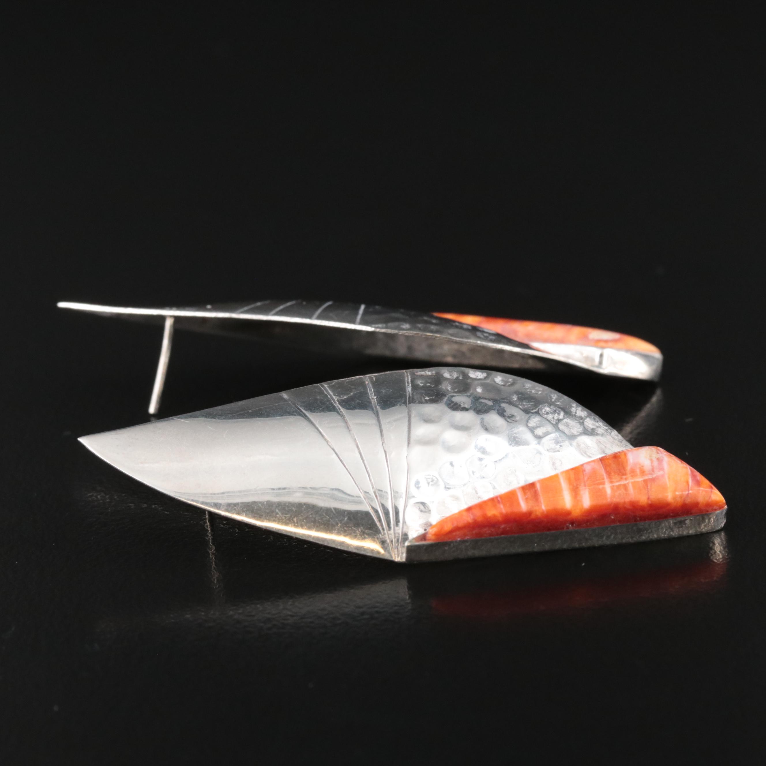 Southwestern Sterling Spiny Oyster Earrings