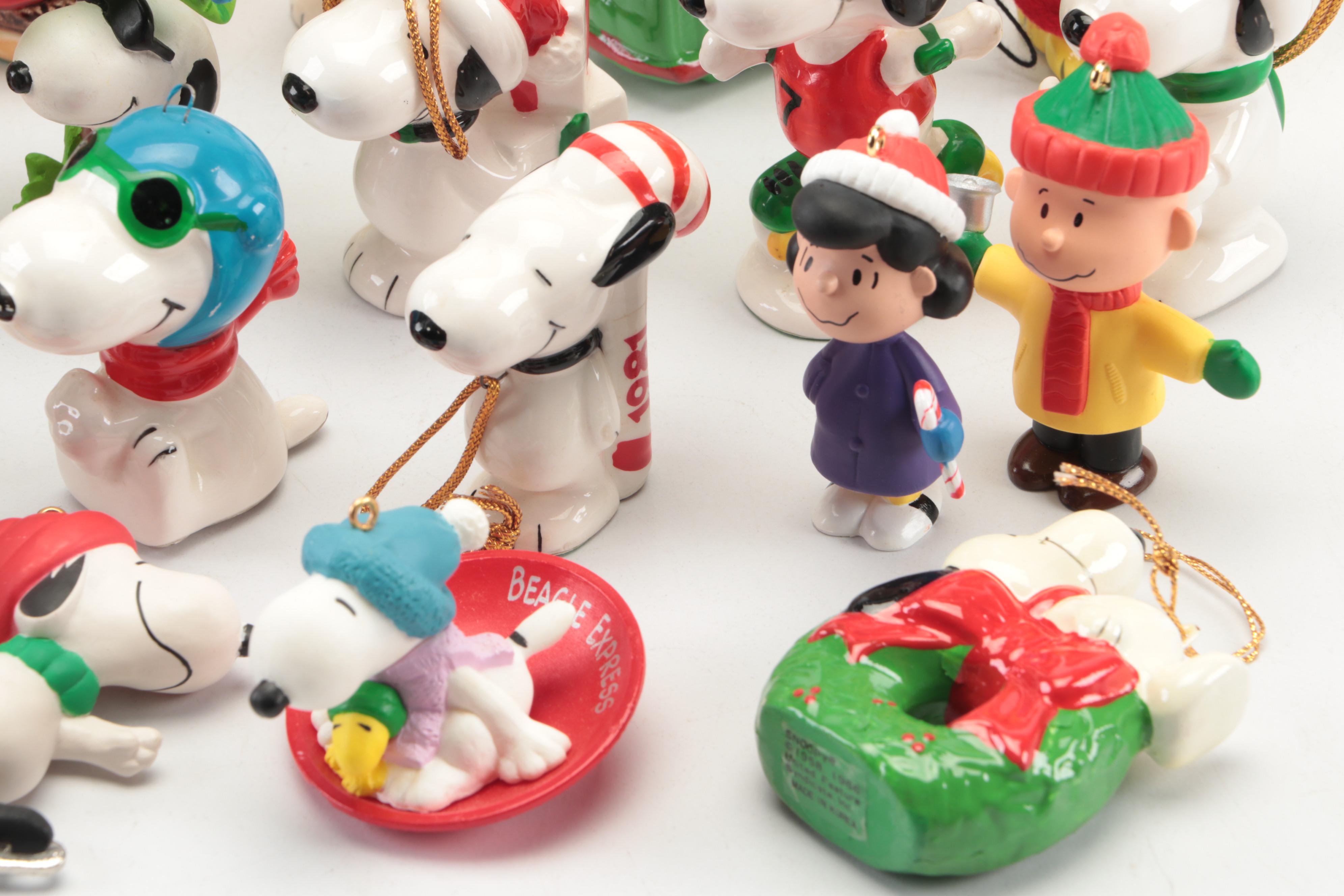 Peanuts and Snoopy Themed Christmas Ornaments Including Hallmark