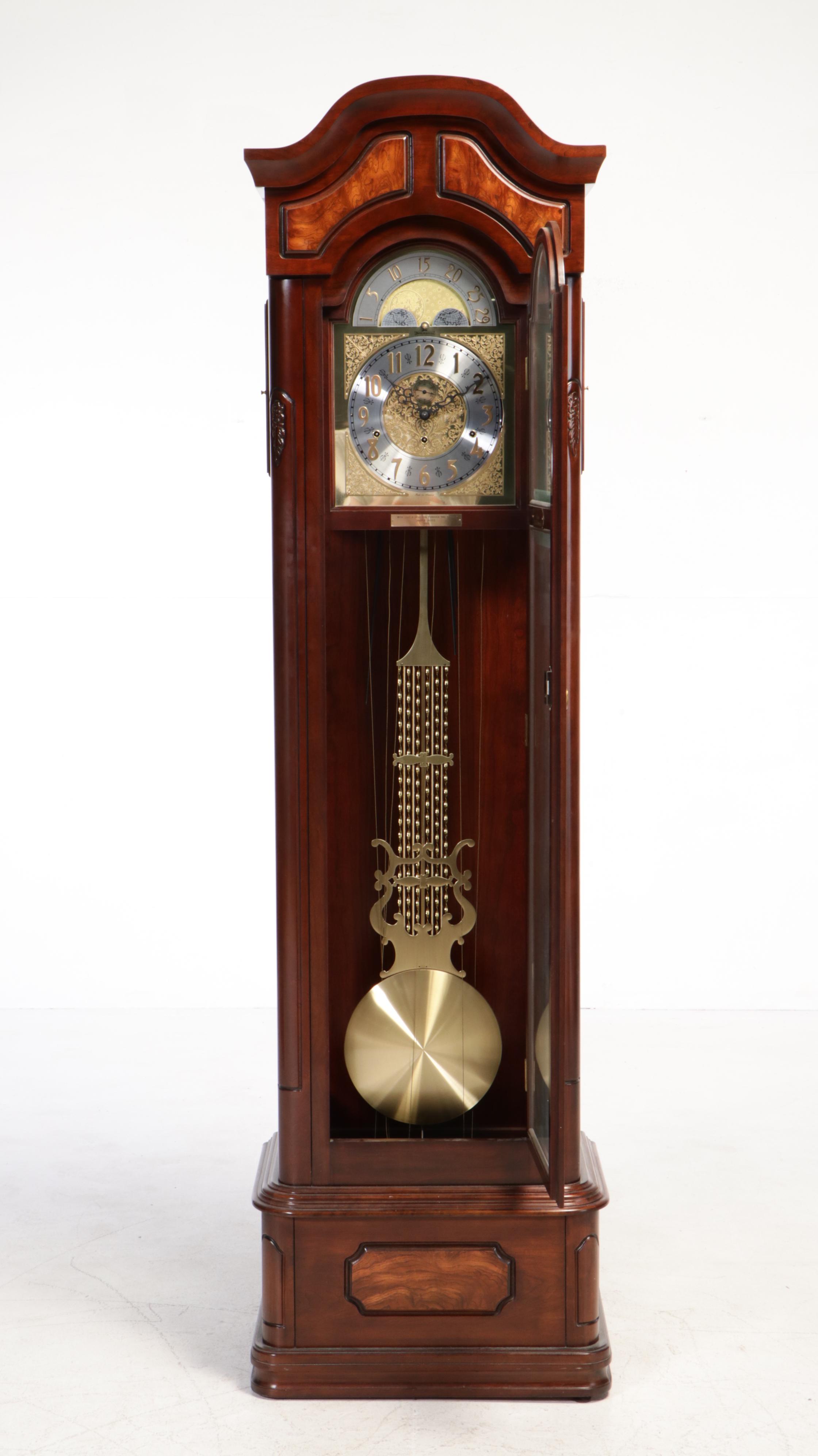 Sovereign Ltd. "Carleton" Cherrywood Grandfather Clock, Late 20th Century