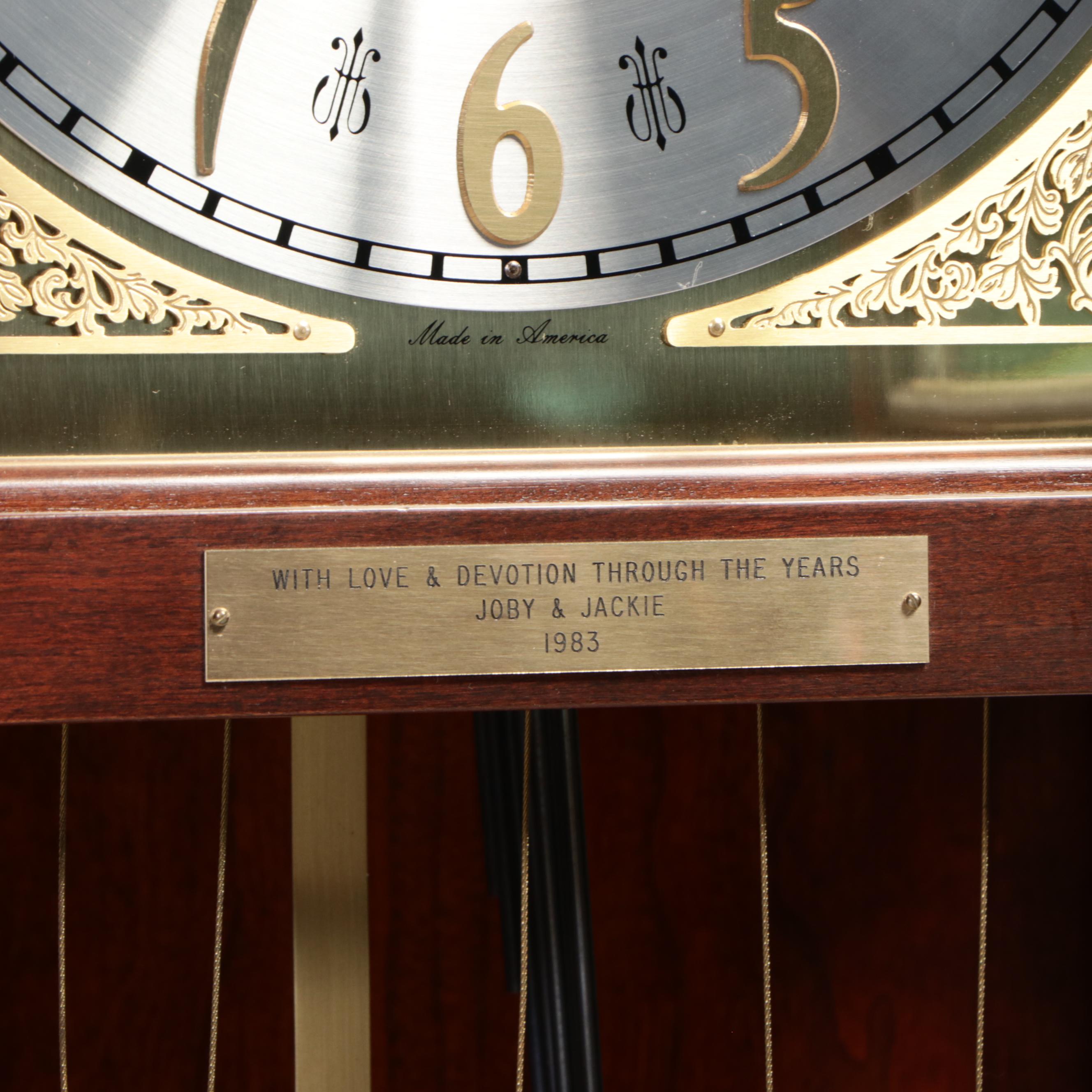 Sovereign Ltd. "Carleton" Cherrywood Grandfather Clock, Late 20th Century