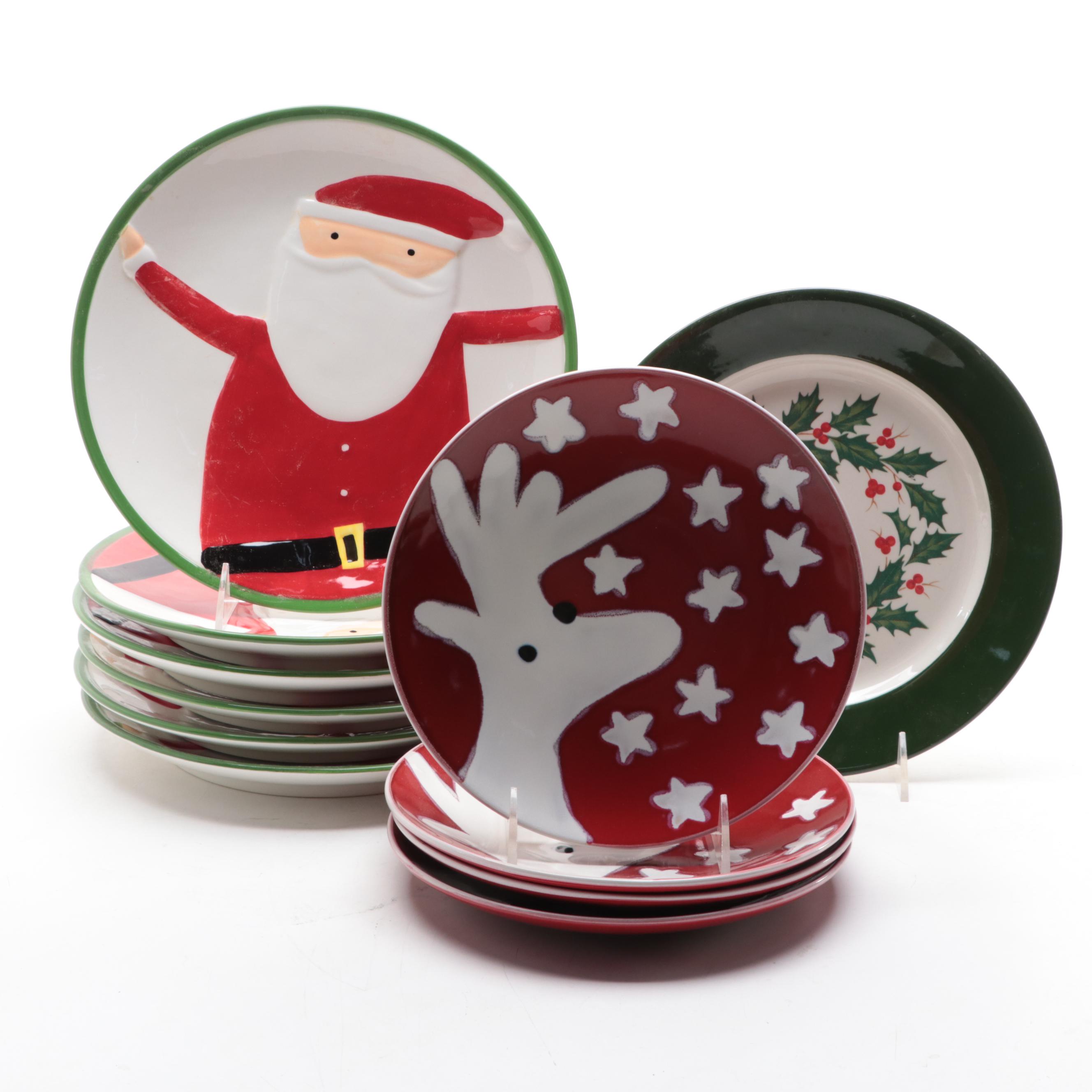 Wisteria Hand-Painted Ceramic Plates with Other Seasonal Dinnerware