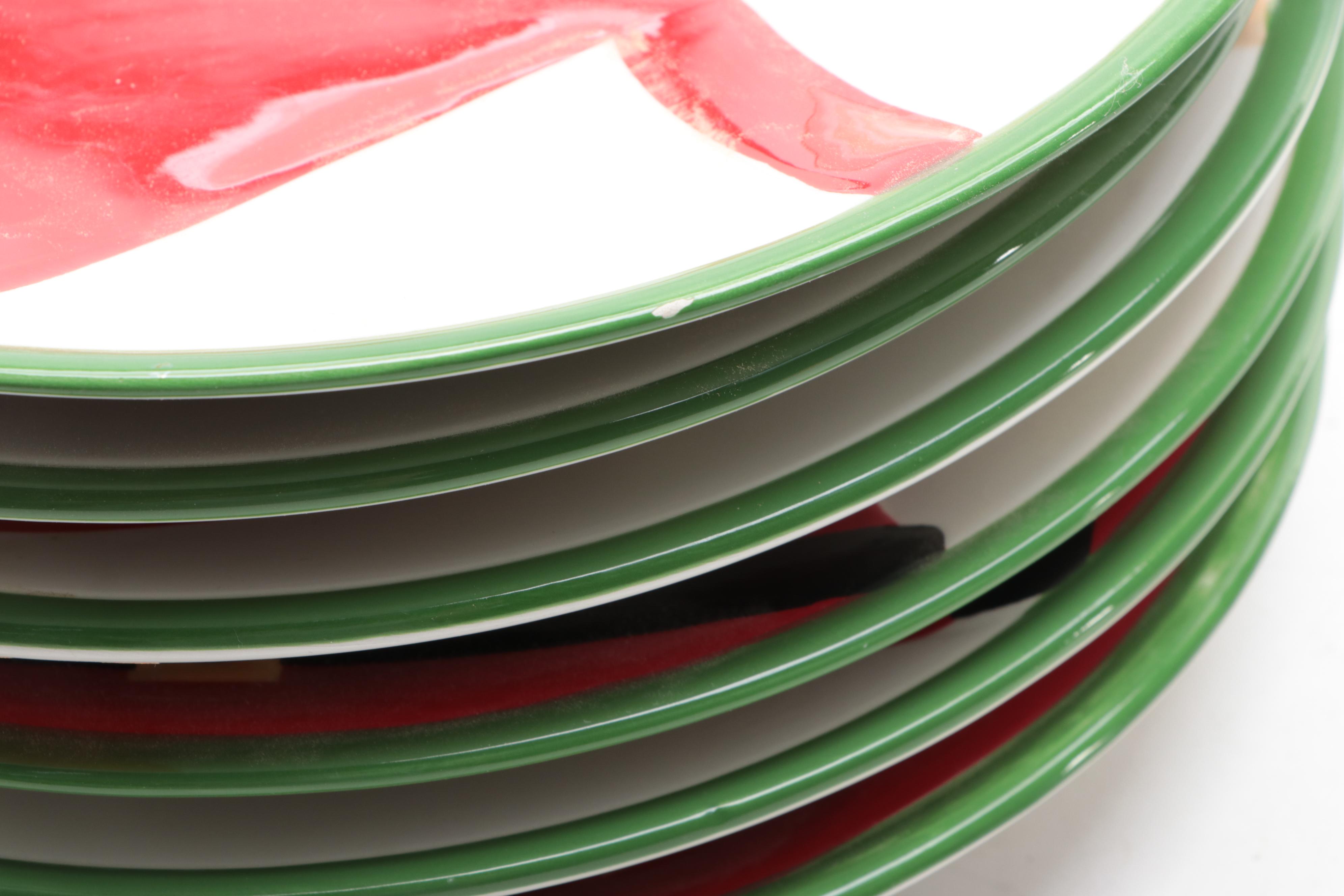 Wisteria Hand-Painted Ceramic Plates with Other Seasonal Dinnerware