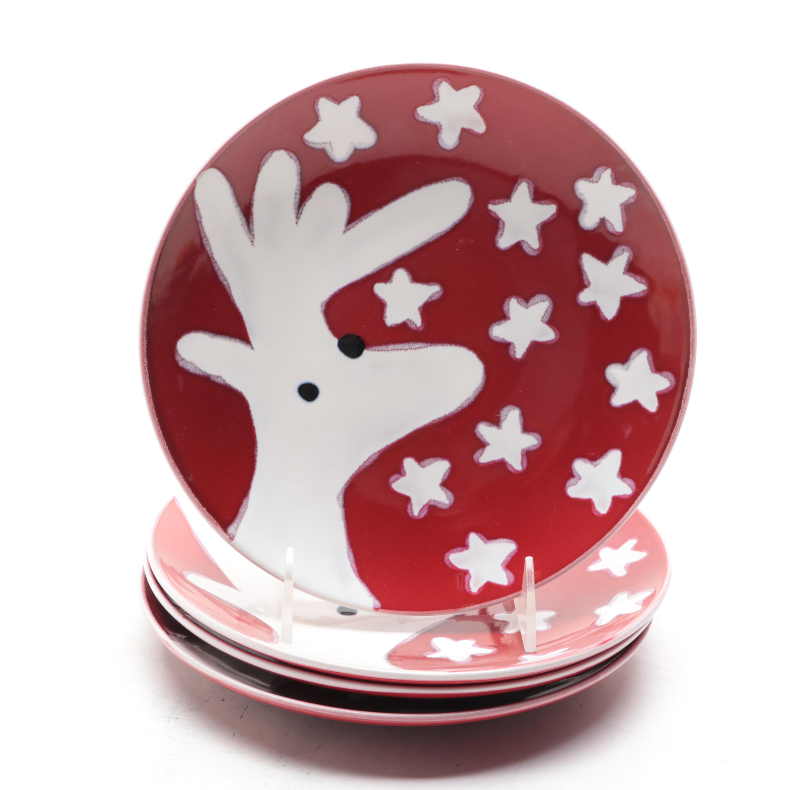 Wisteria Hand-Painted Ceramic Plates with Other Seasonal Dinnerware