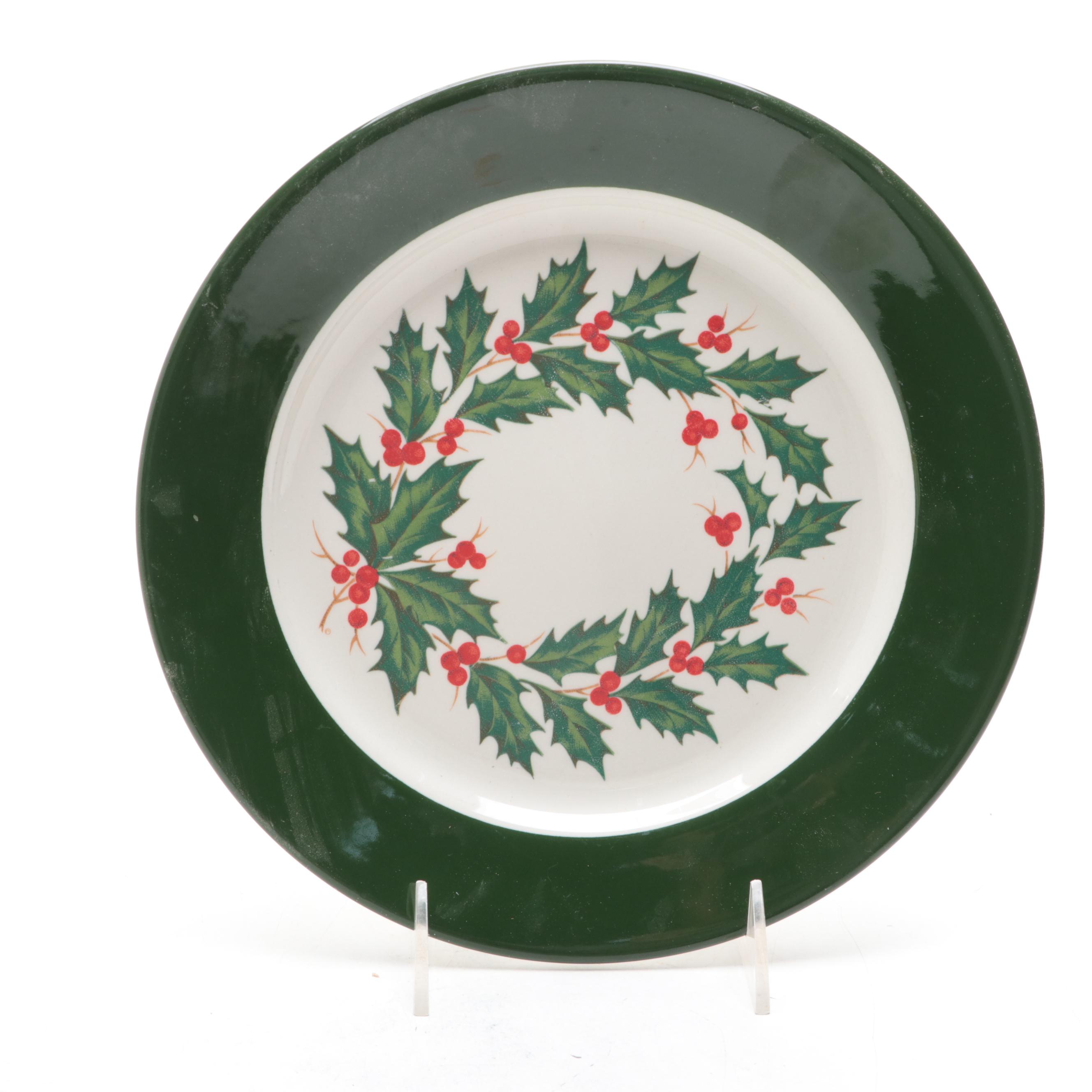Wisteria Hand-Painted Ceramic Plates with Other Seasonal Dinnerware