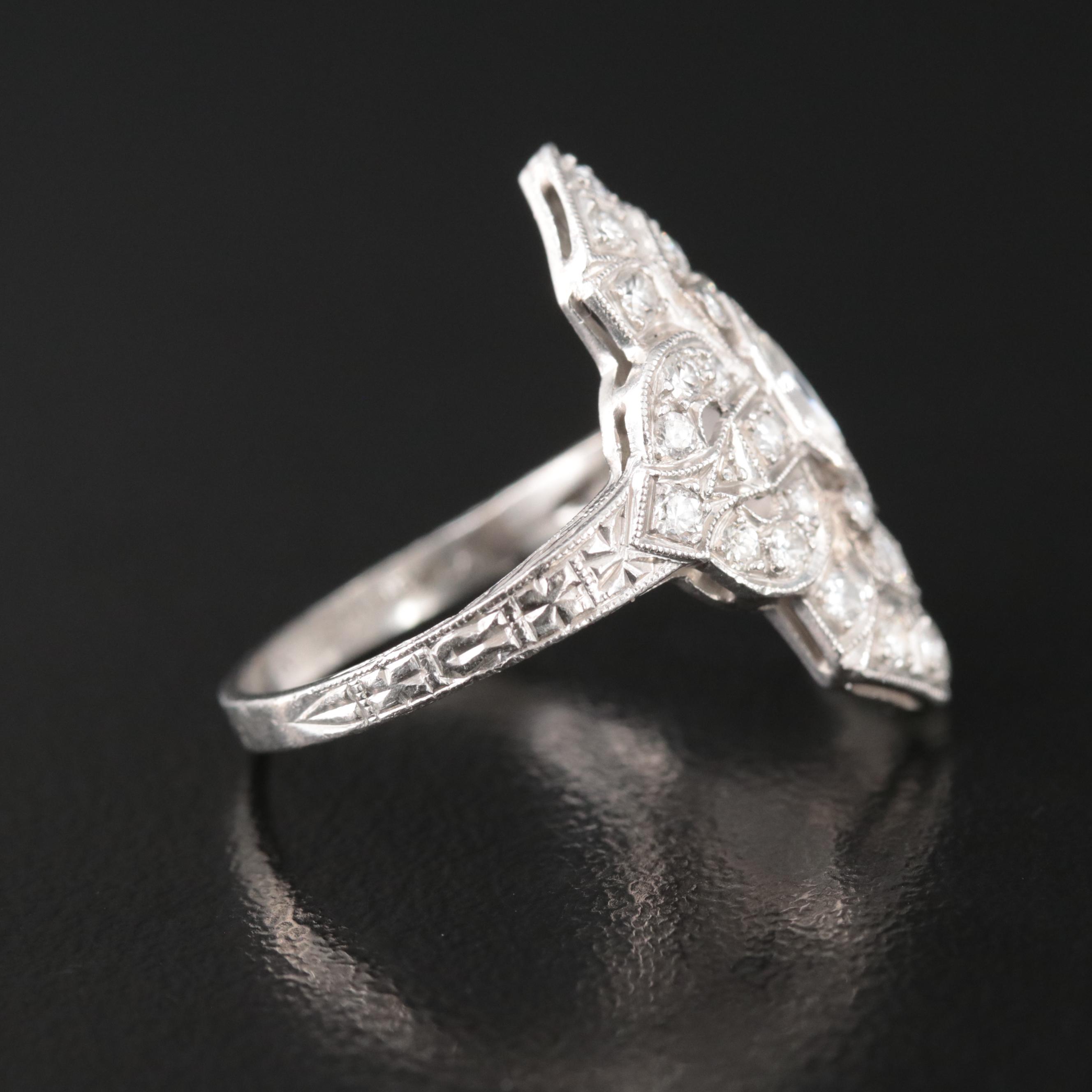 Vintage Platinum 1.01 CTW Diamond Ring