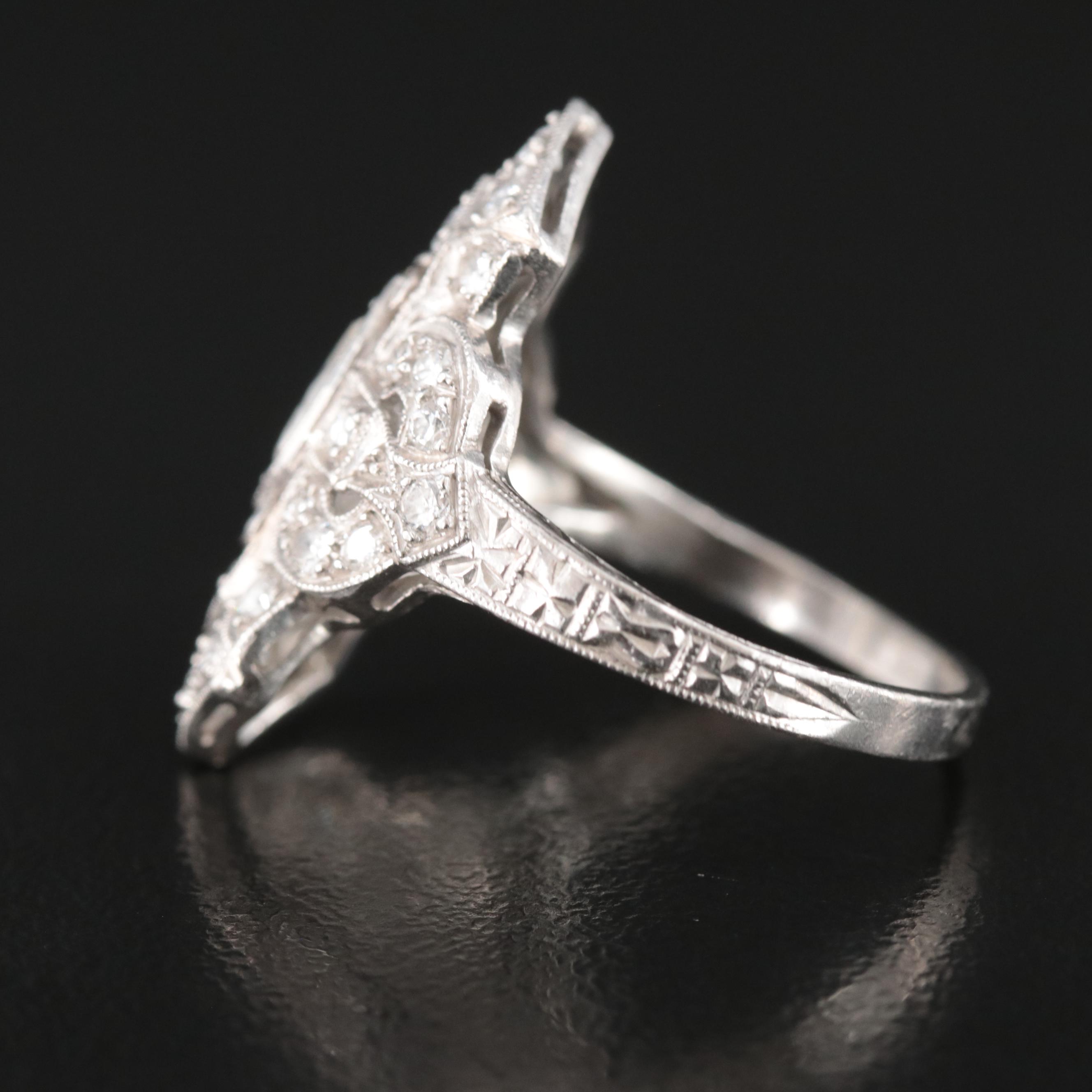 Vintage Platinum 1.01 CTW Diamond Ring