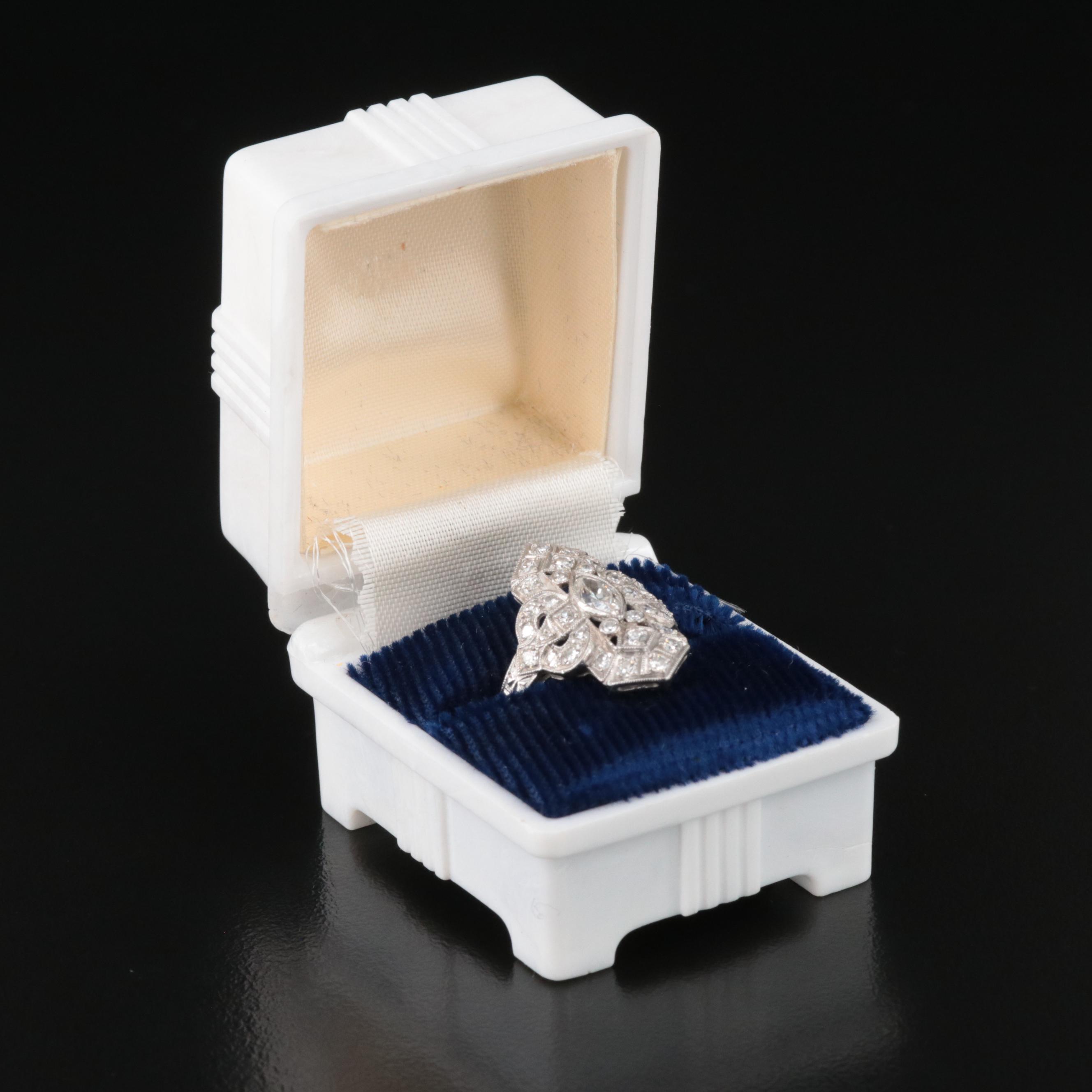 Vintage Platinum 1.01 CTW Diamond Ring