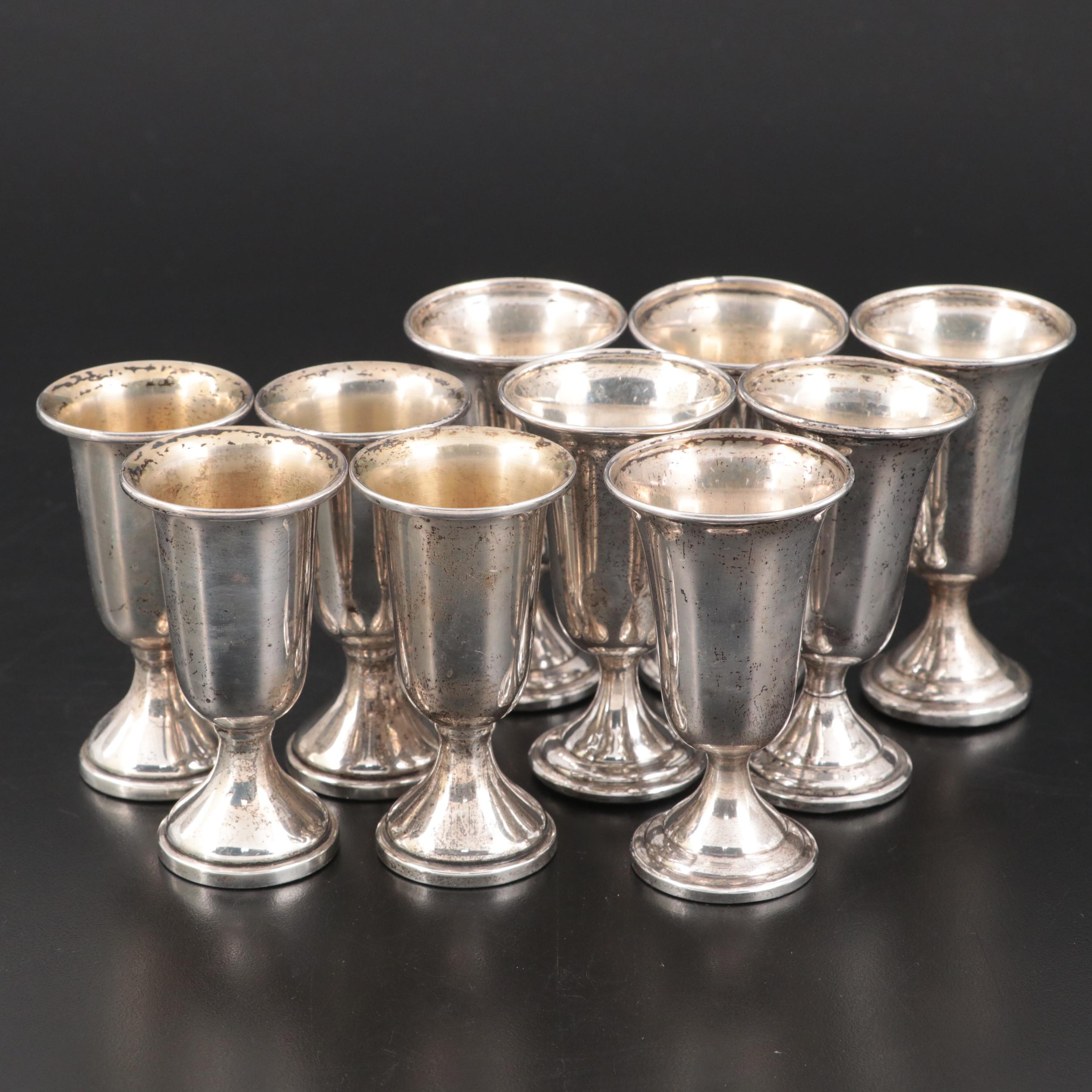Web Sterling Silver Cordial Glasses