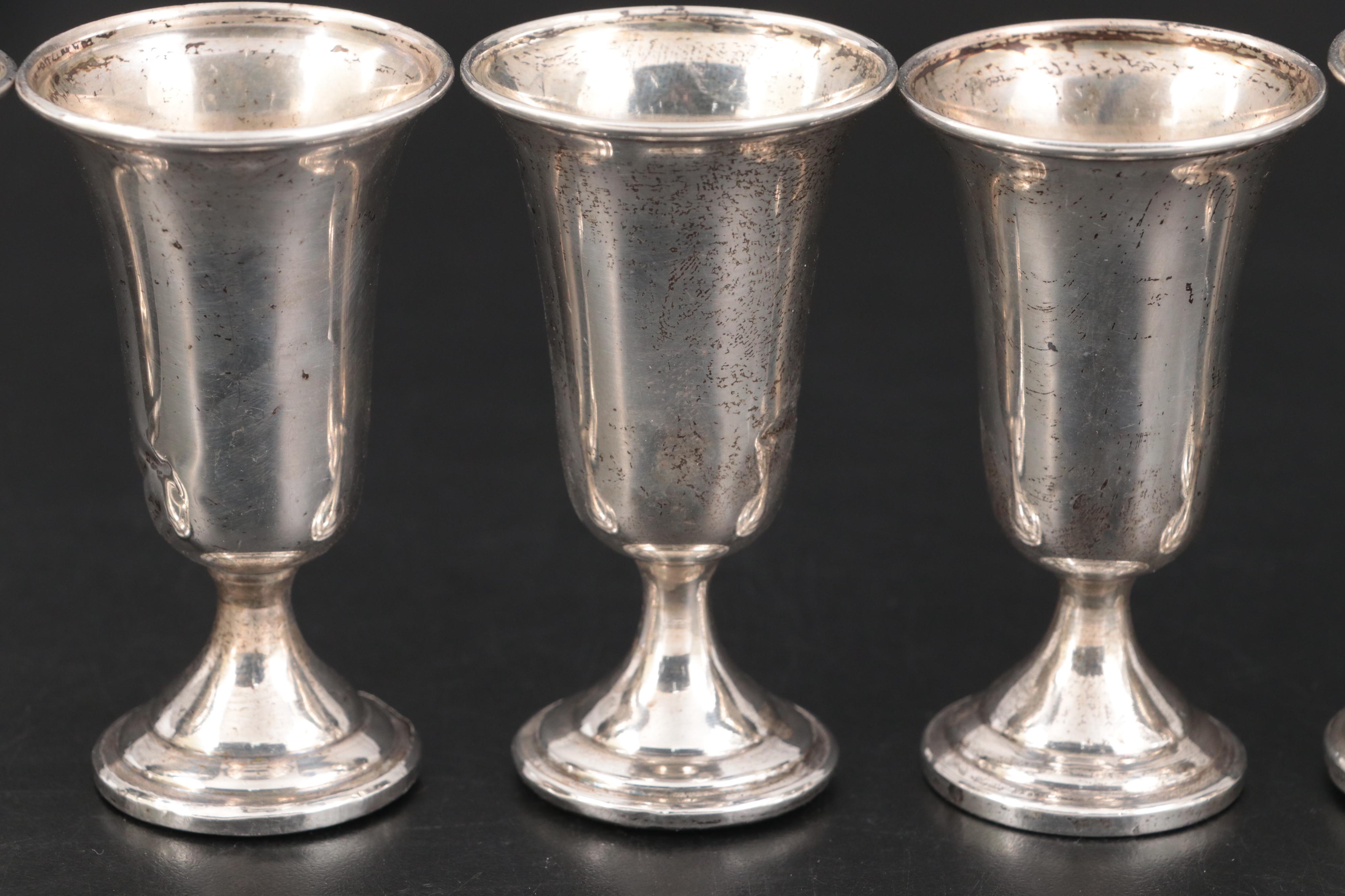 Web Sterling Silver Cordial Glasses