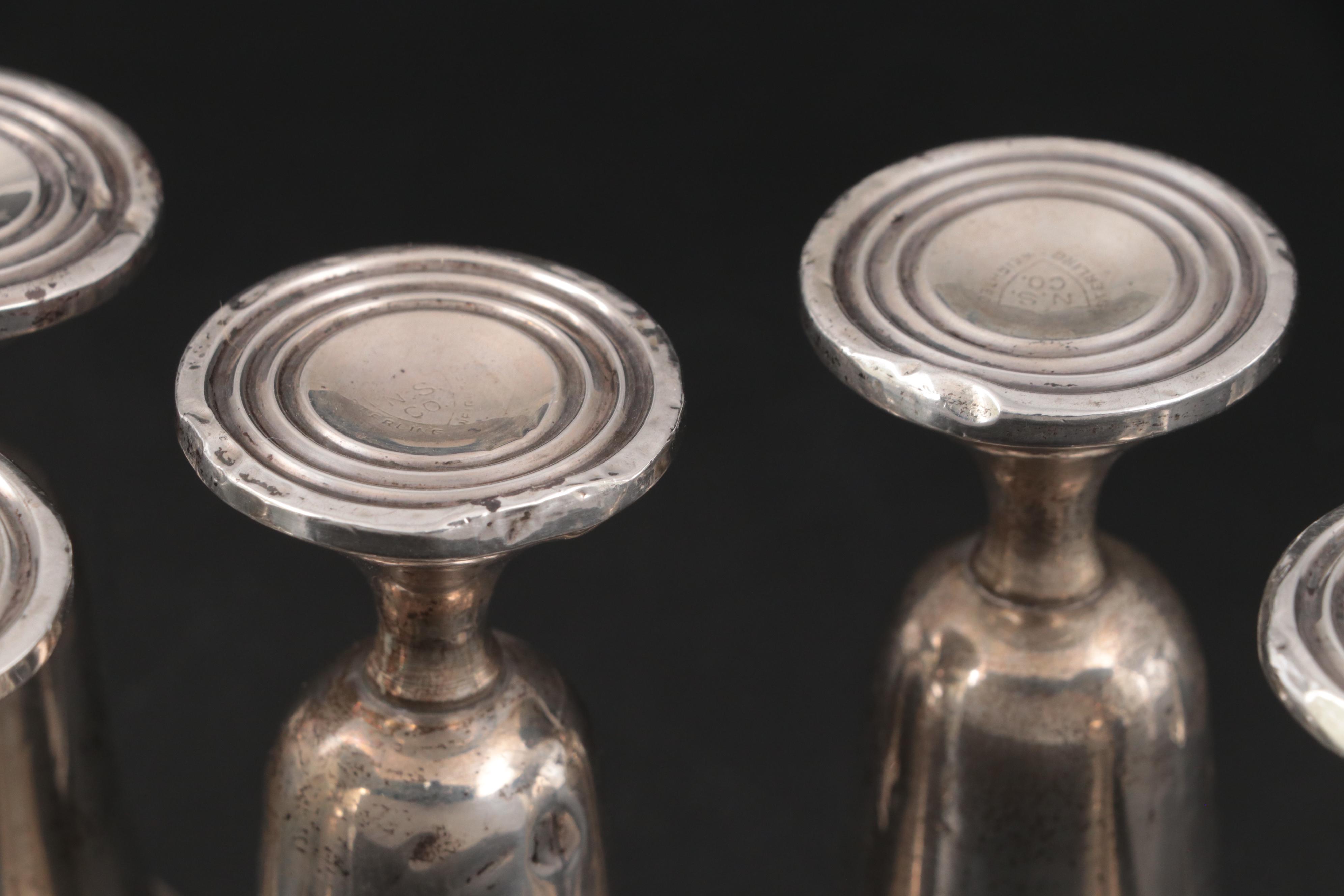 Web Sterling Silver Cordial Glasses