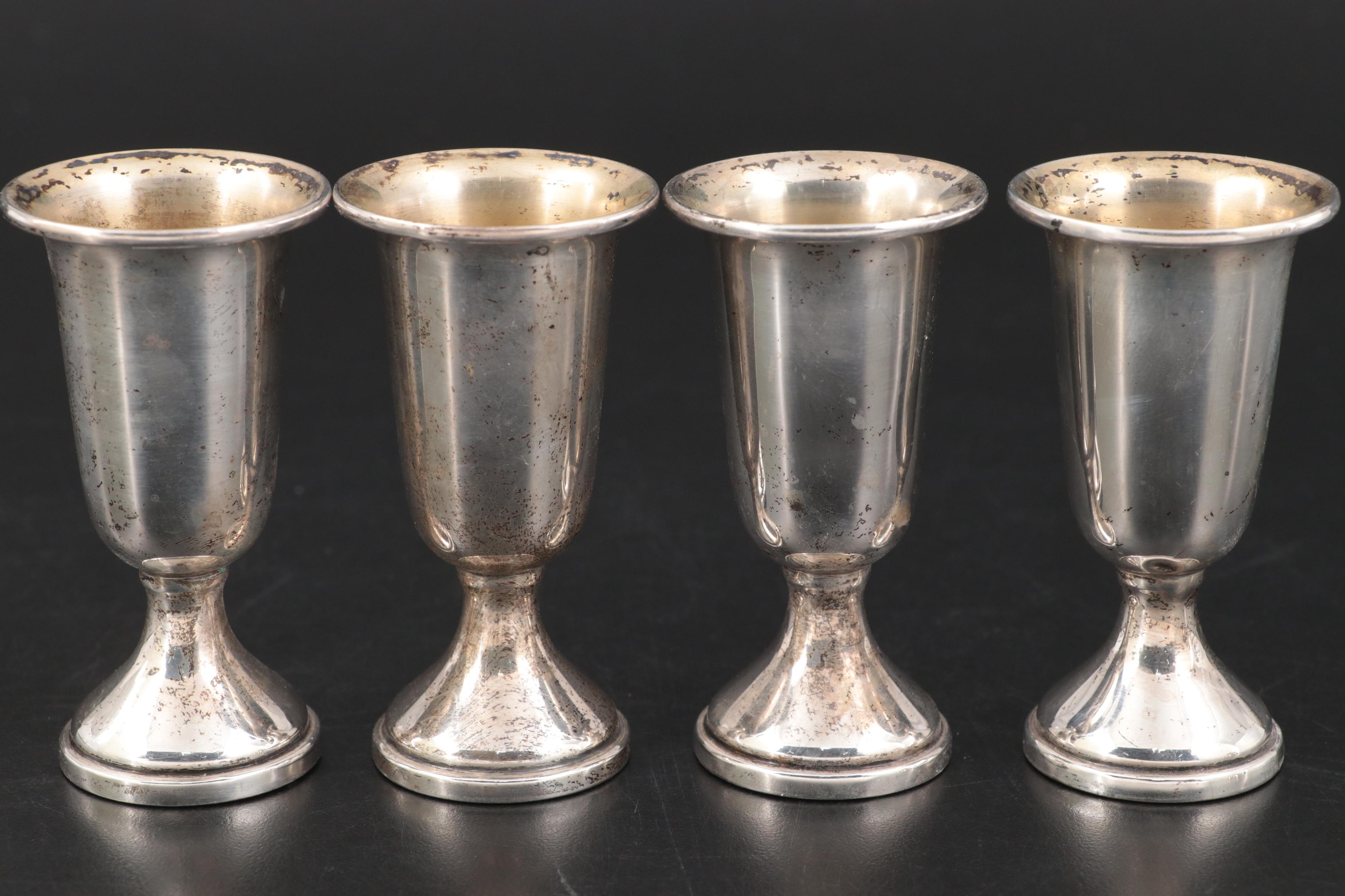 Web Sterling Silver Cordial Glasses
