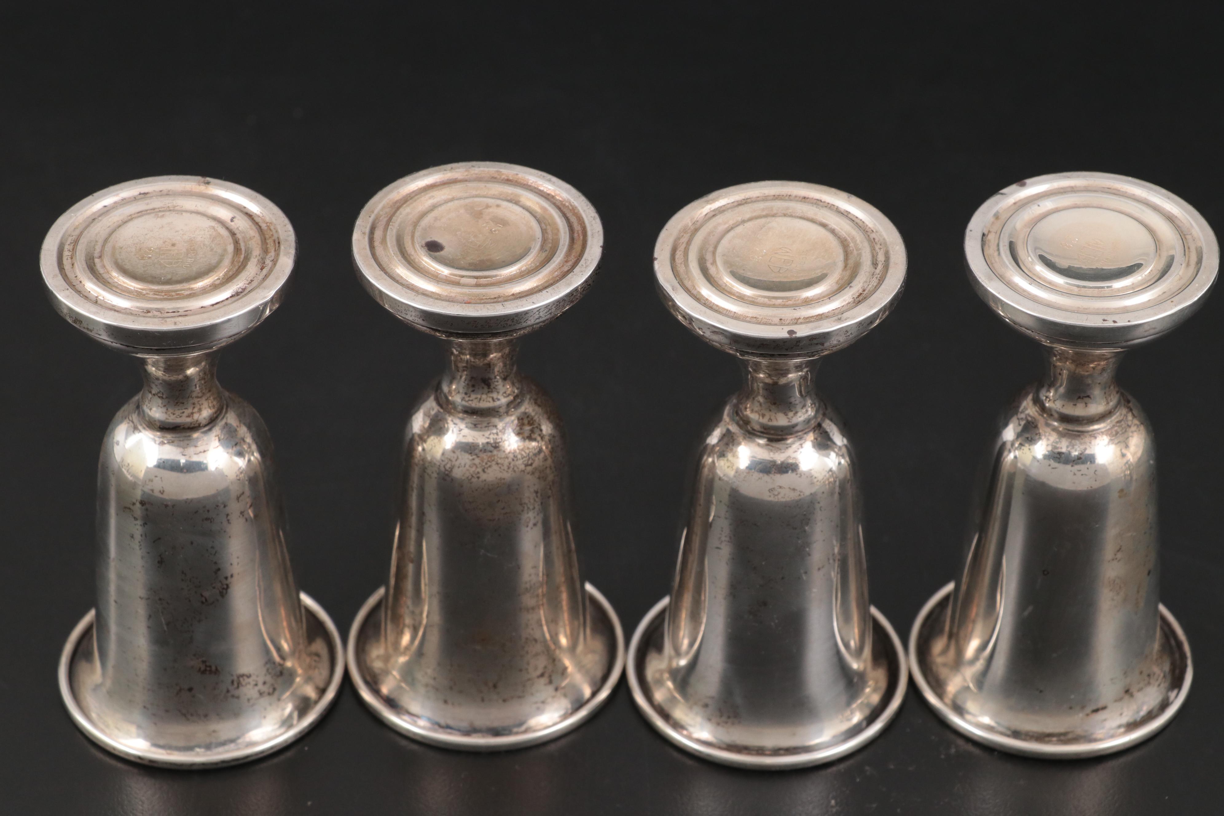 Web Sterling Silver Cordial Glasses