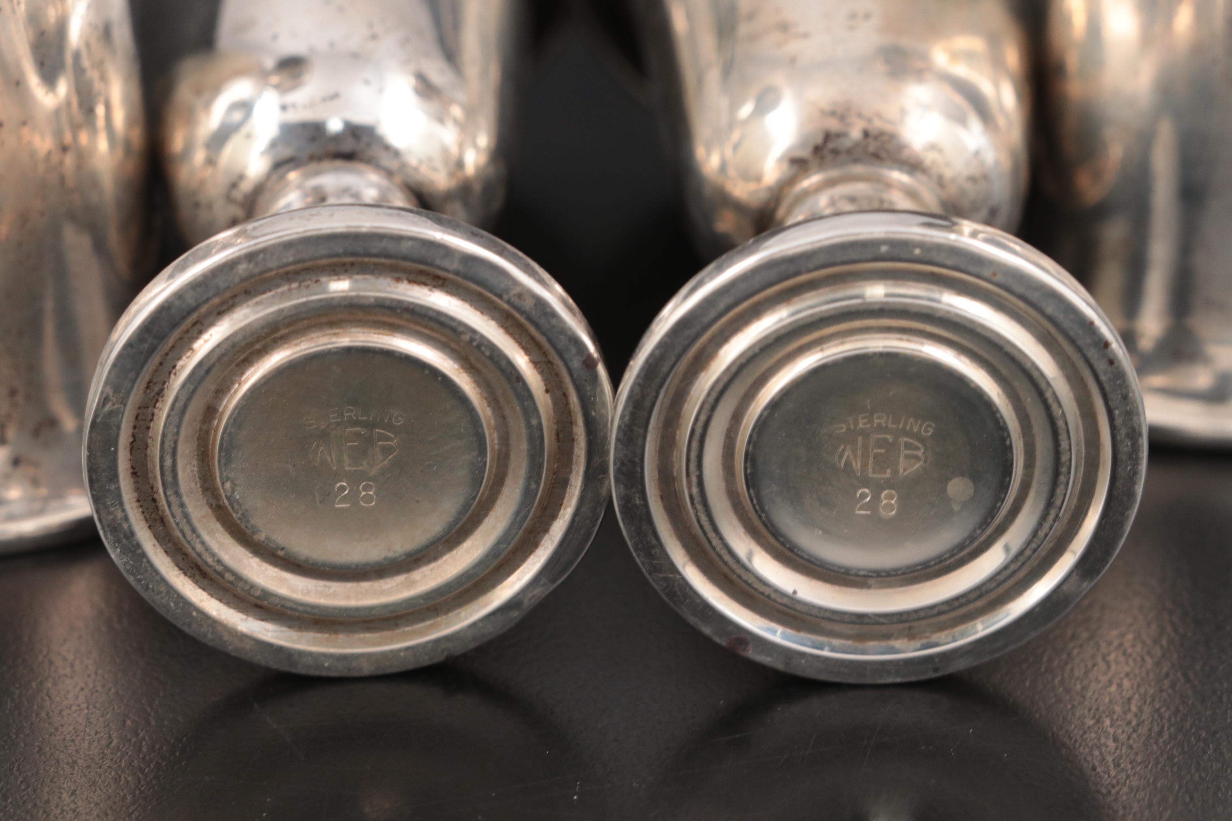 Web Sterling Silver Cordial Glasses