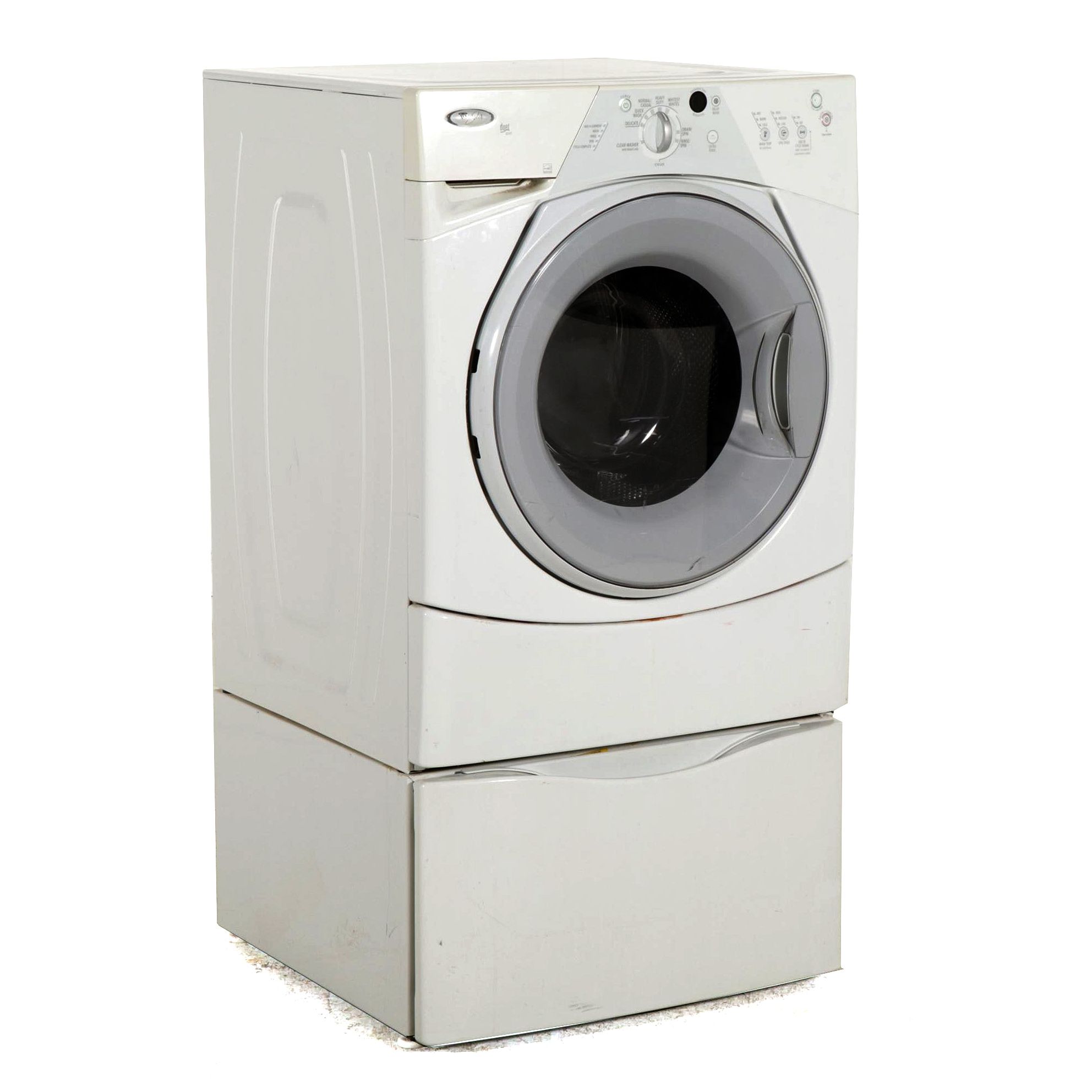 Whirlpool 5.0 Cu. Ft. Duet White Front Load Electric Washer With Pedestal Drawer