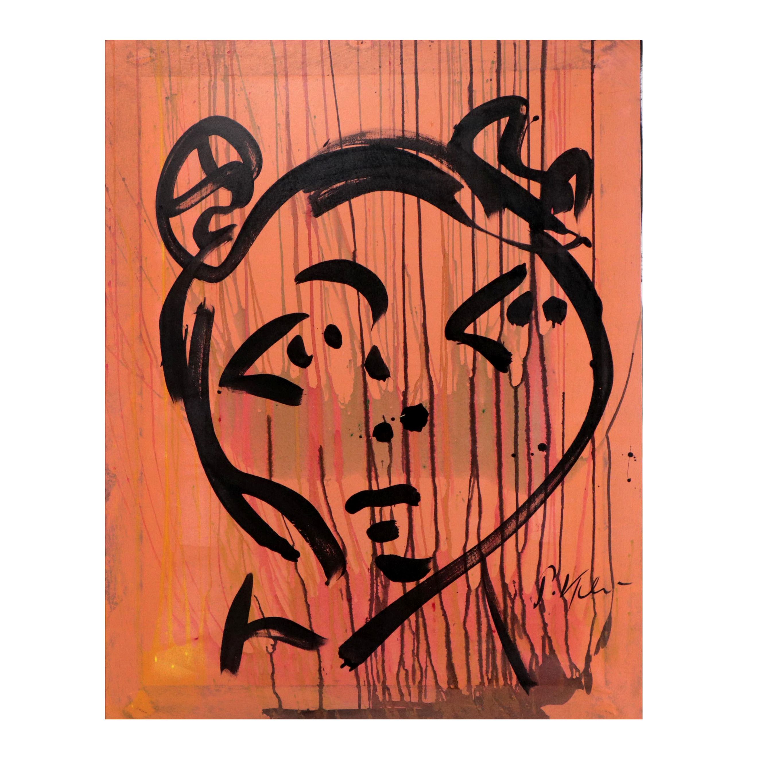 Peter Keil Abstract Portrait Acrylic Painting