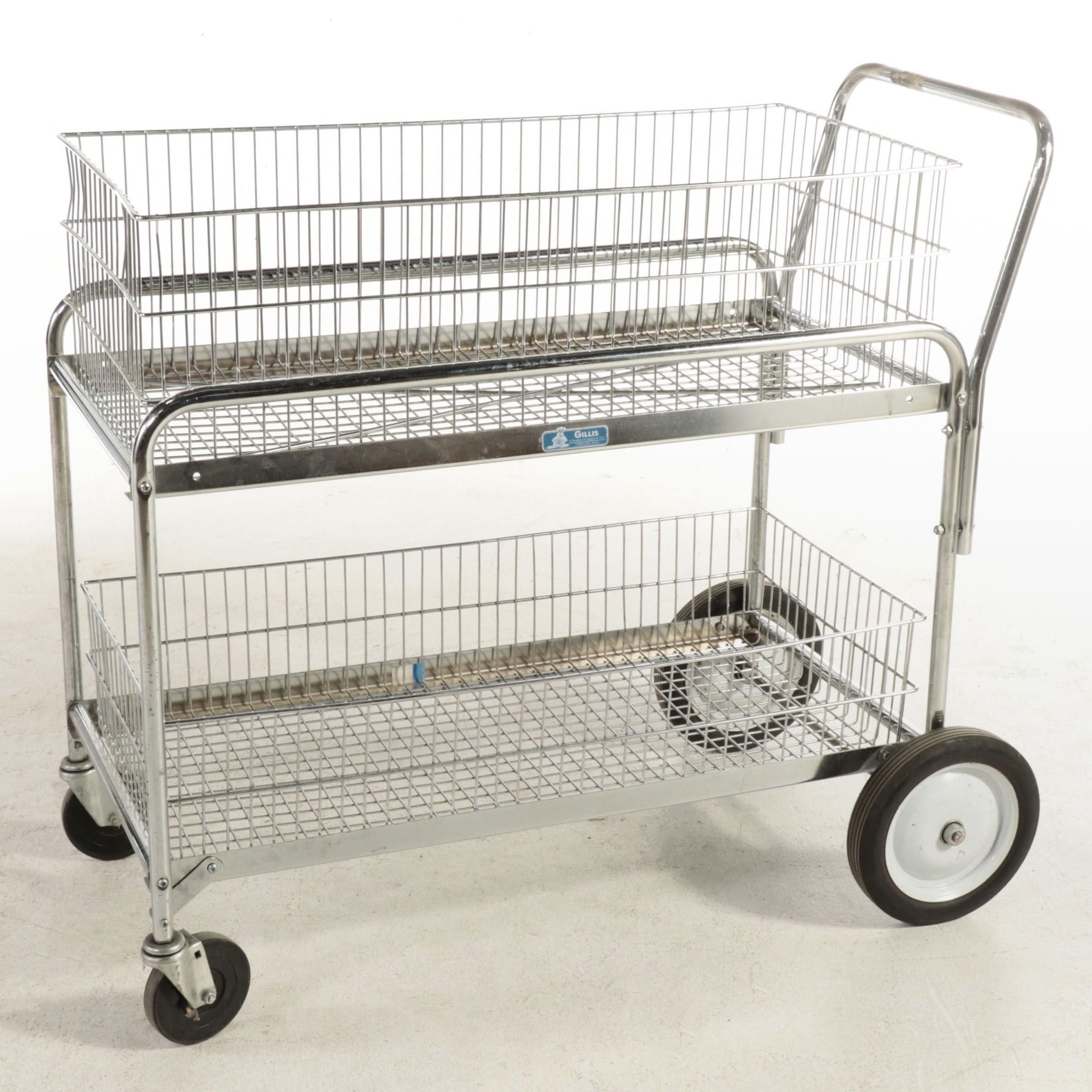 Gillis div. of Leggett & Platt Chromed Metal Shopping Cart w/ Removable Baskets