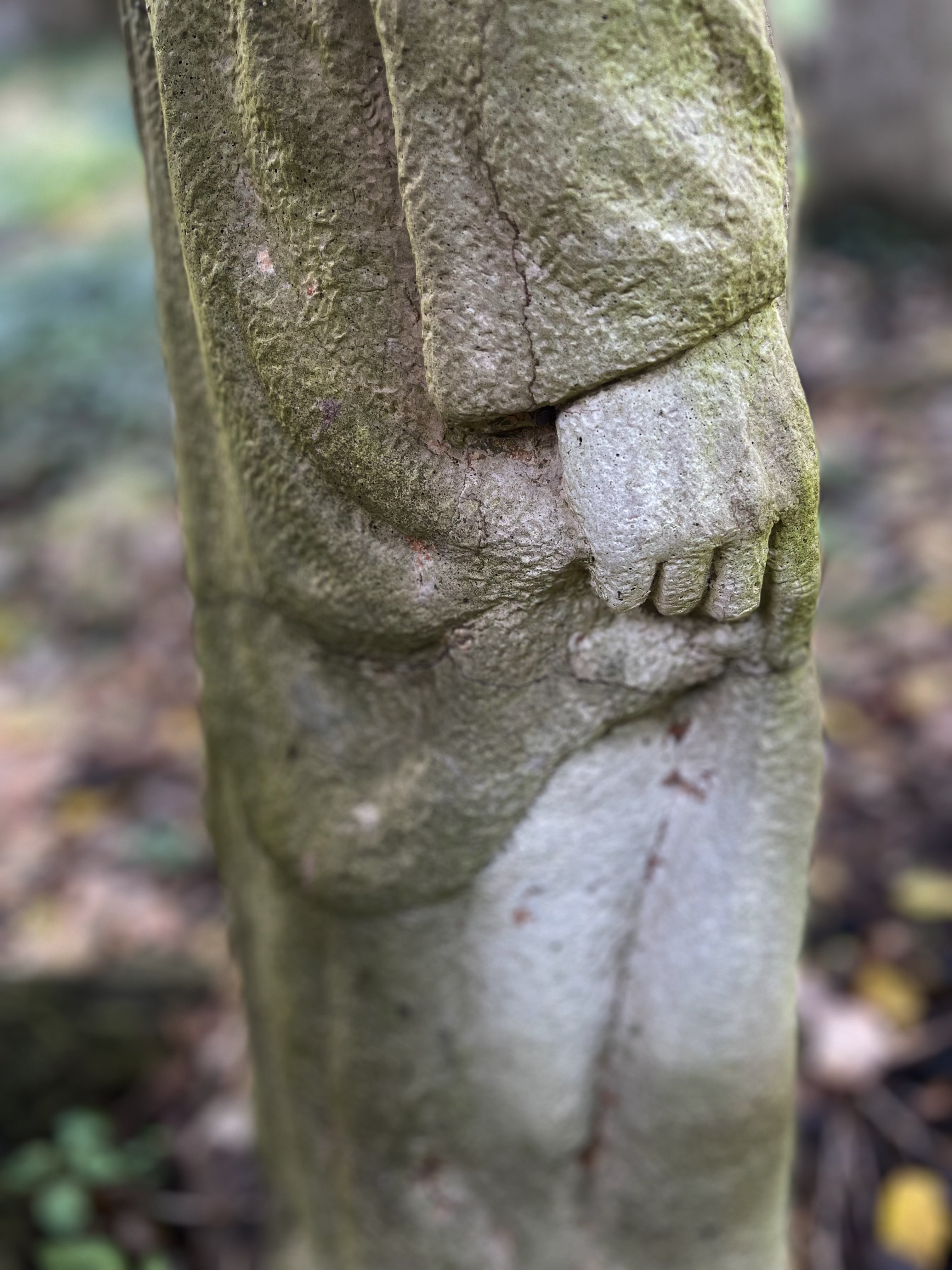 DRT St. Francis of Assisi Concrete Garden Statuary with Walnut Stains