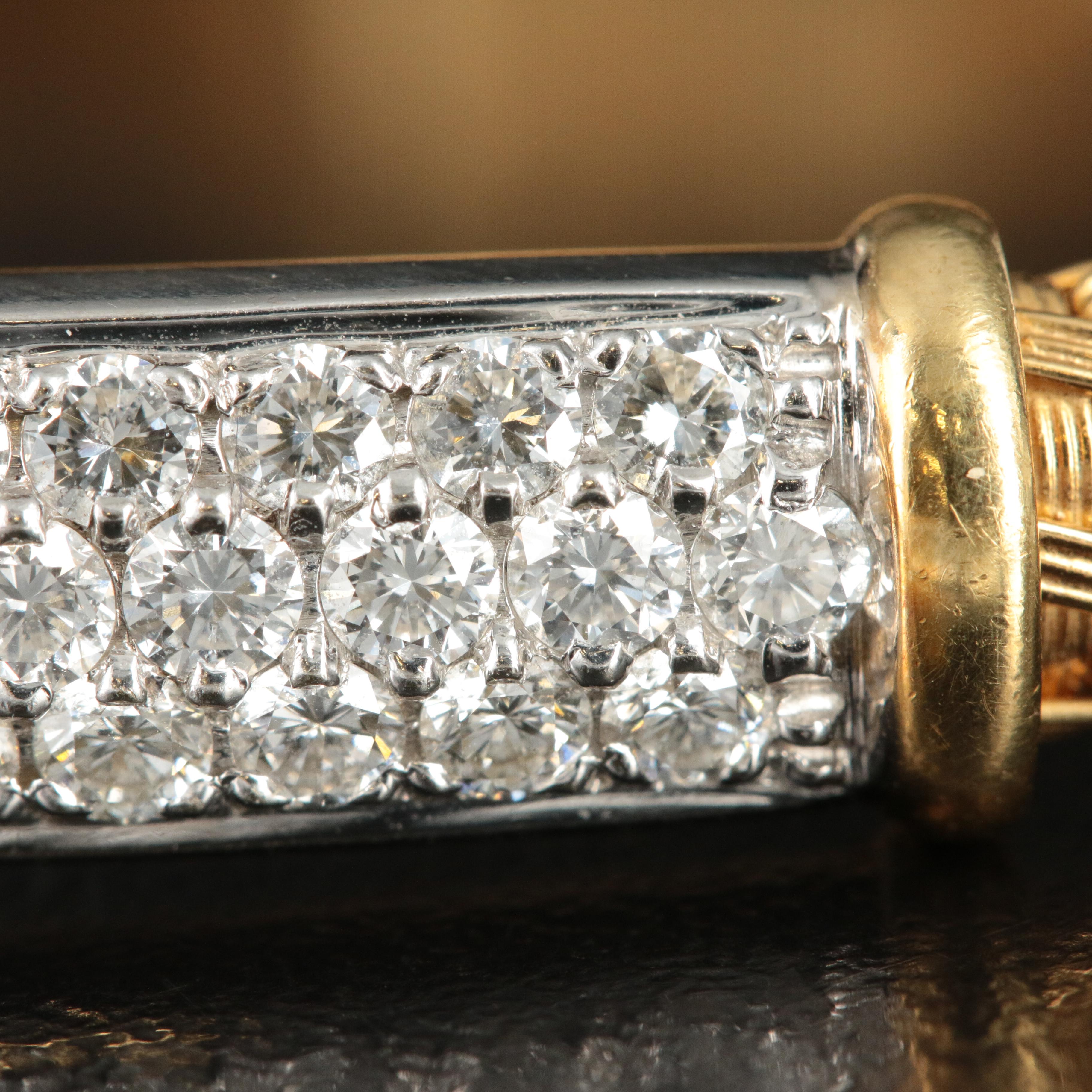 Roberto Coin "Silk Weave" 18K 2.01 CTW Diamond Bar Bracelet