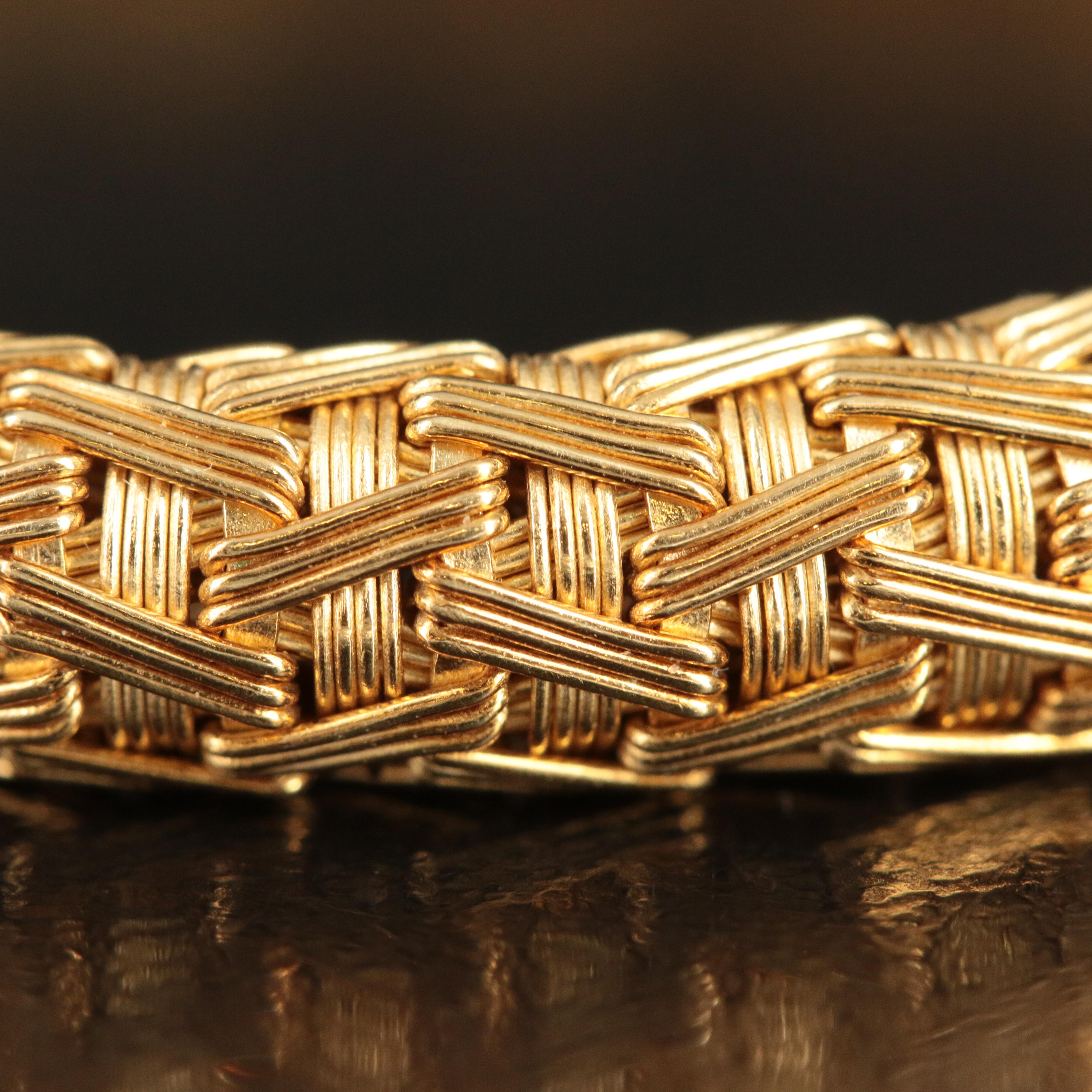 Roberto Coin "Silk Weave" 18K 2.01 CTW Diamond Bar Bracelet