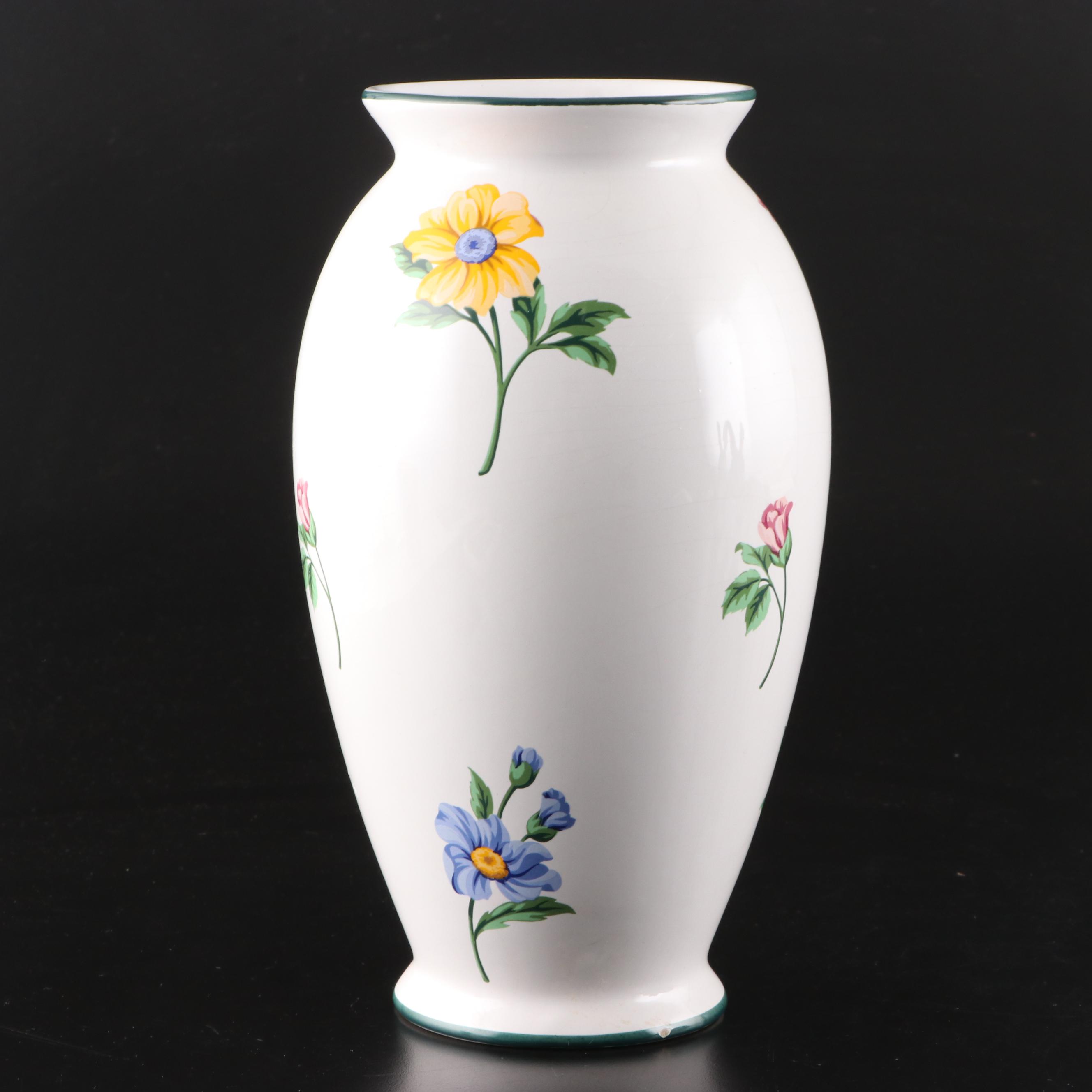 Tiffany & Co. Floral Porcelain Rabbit Figurines and Matching Vase