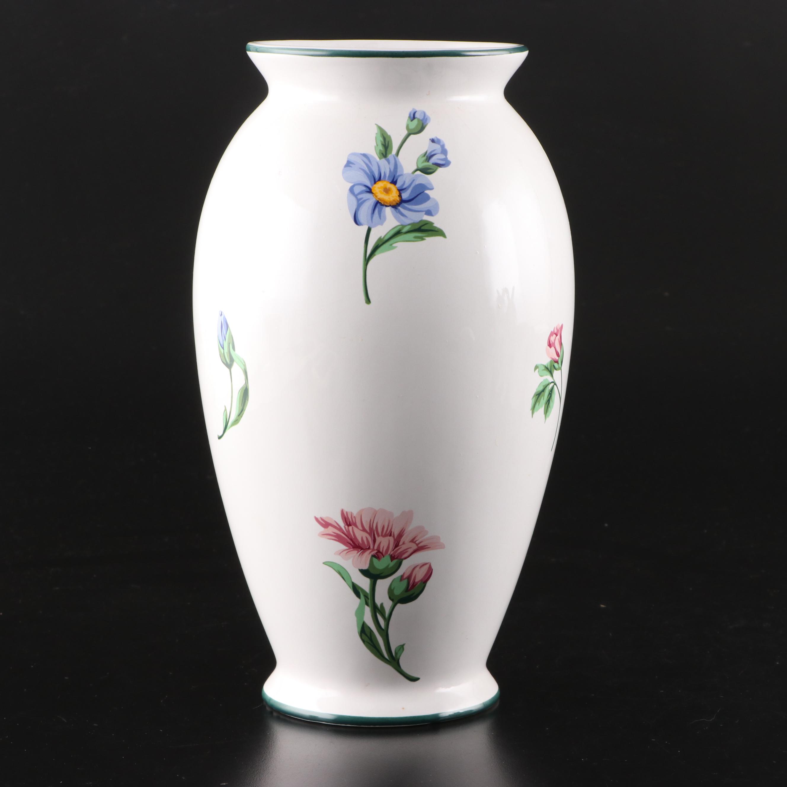 Tiffany & Co. Floral Porcelain Rabbit Figurines and Matching Vase