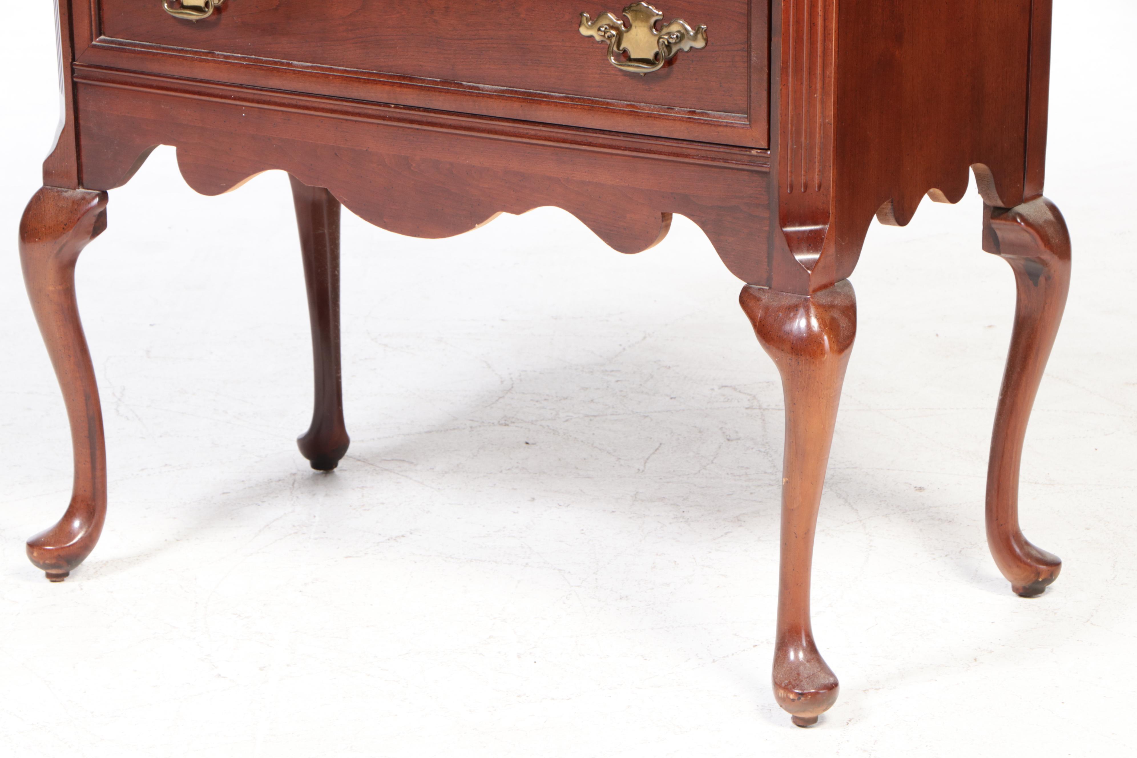 Bassett Queen Anne Style Cherrywood Highboy, Late 20th Century