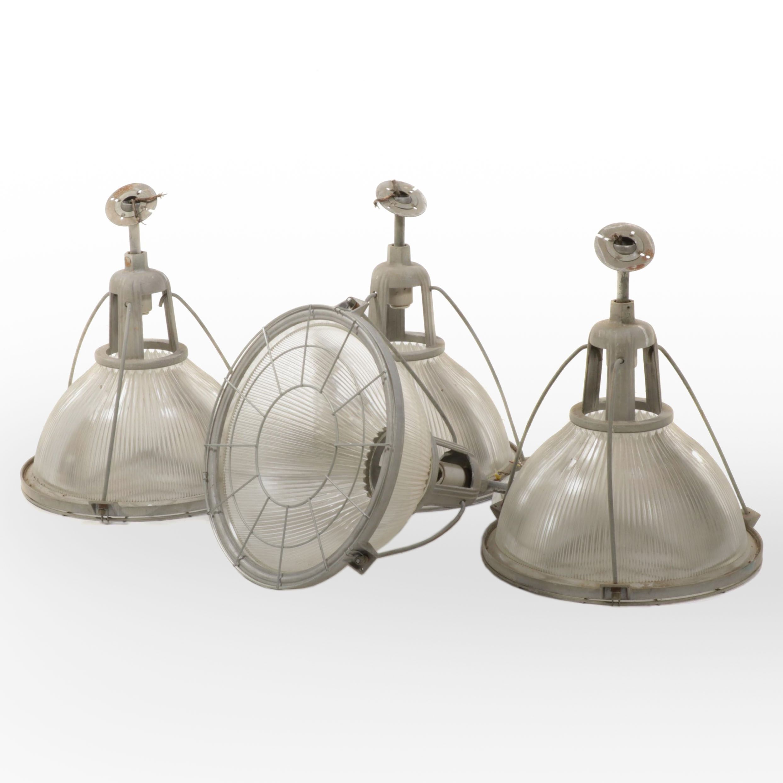 Holophane Industrial Pendant Lights, Mid-20th Century