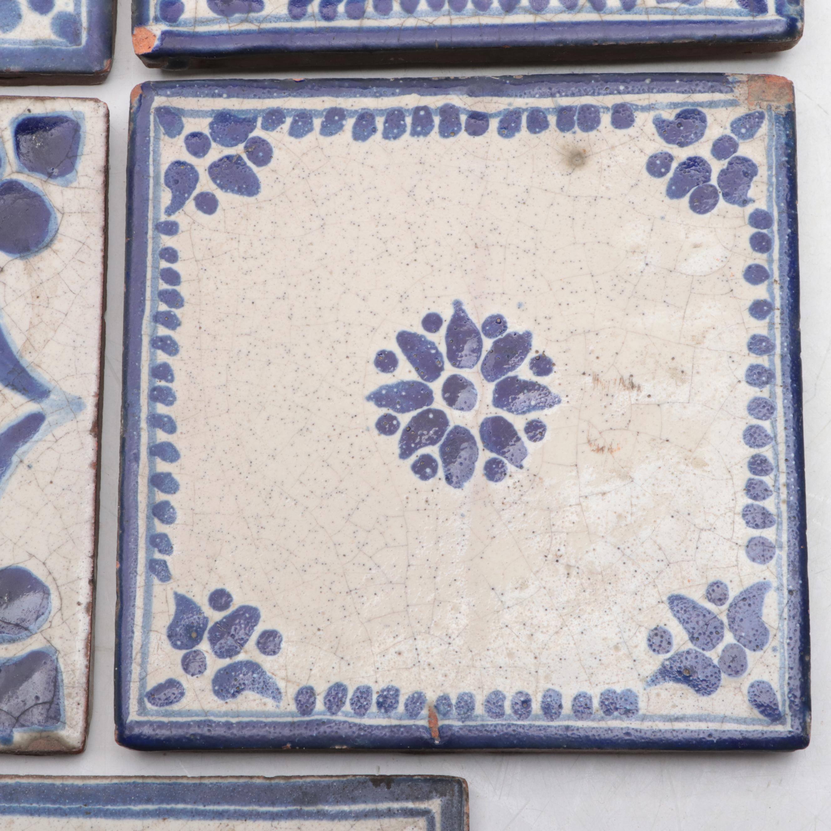 Blue and White Ceramic Tiles, 20th Century