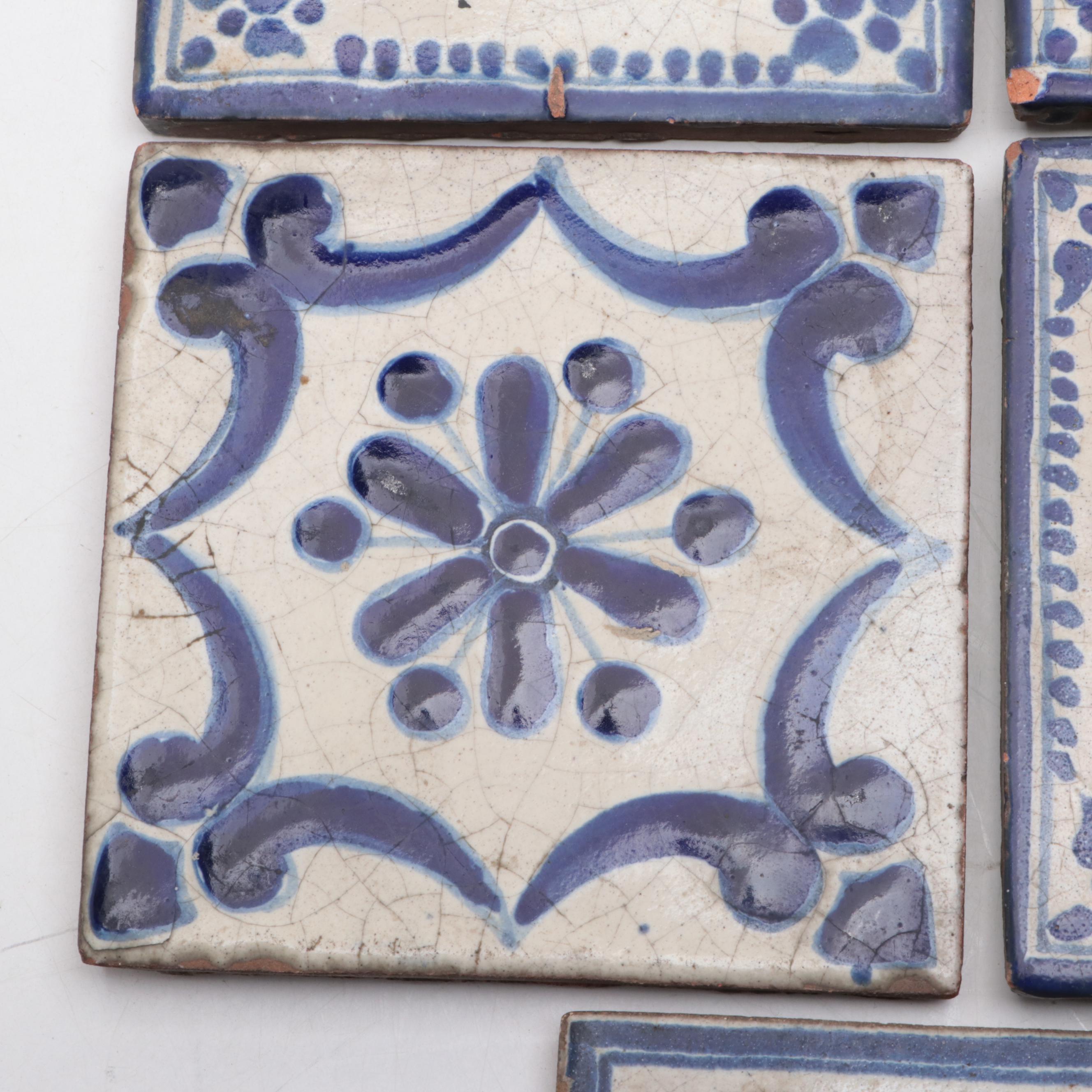 Blue and White Ceramic Tiles, 20th Century
