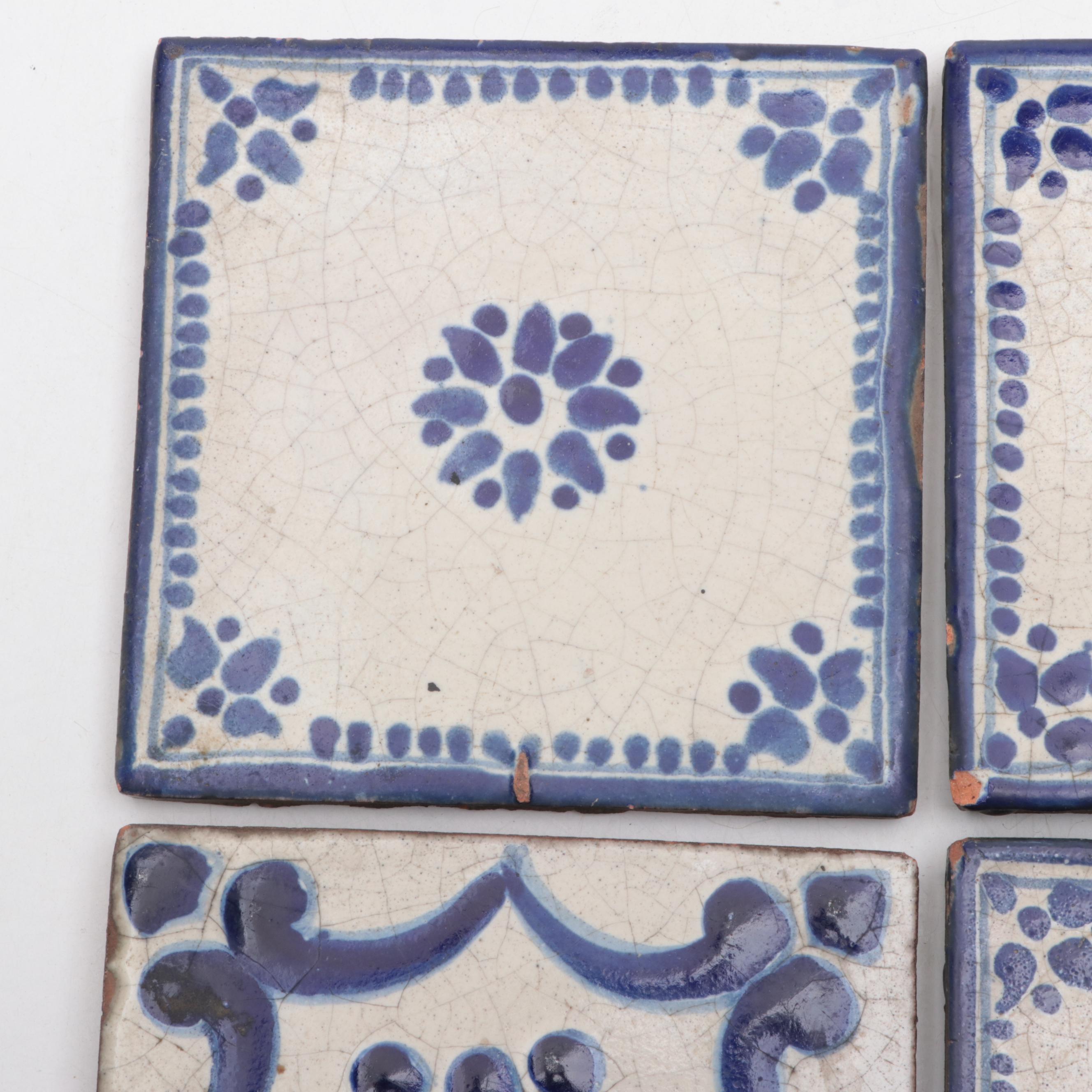 Blue and White Ceramic Tiles, 20th Century